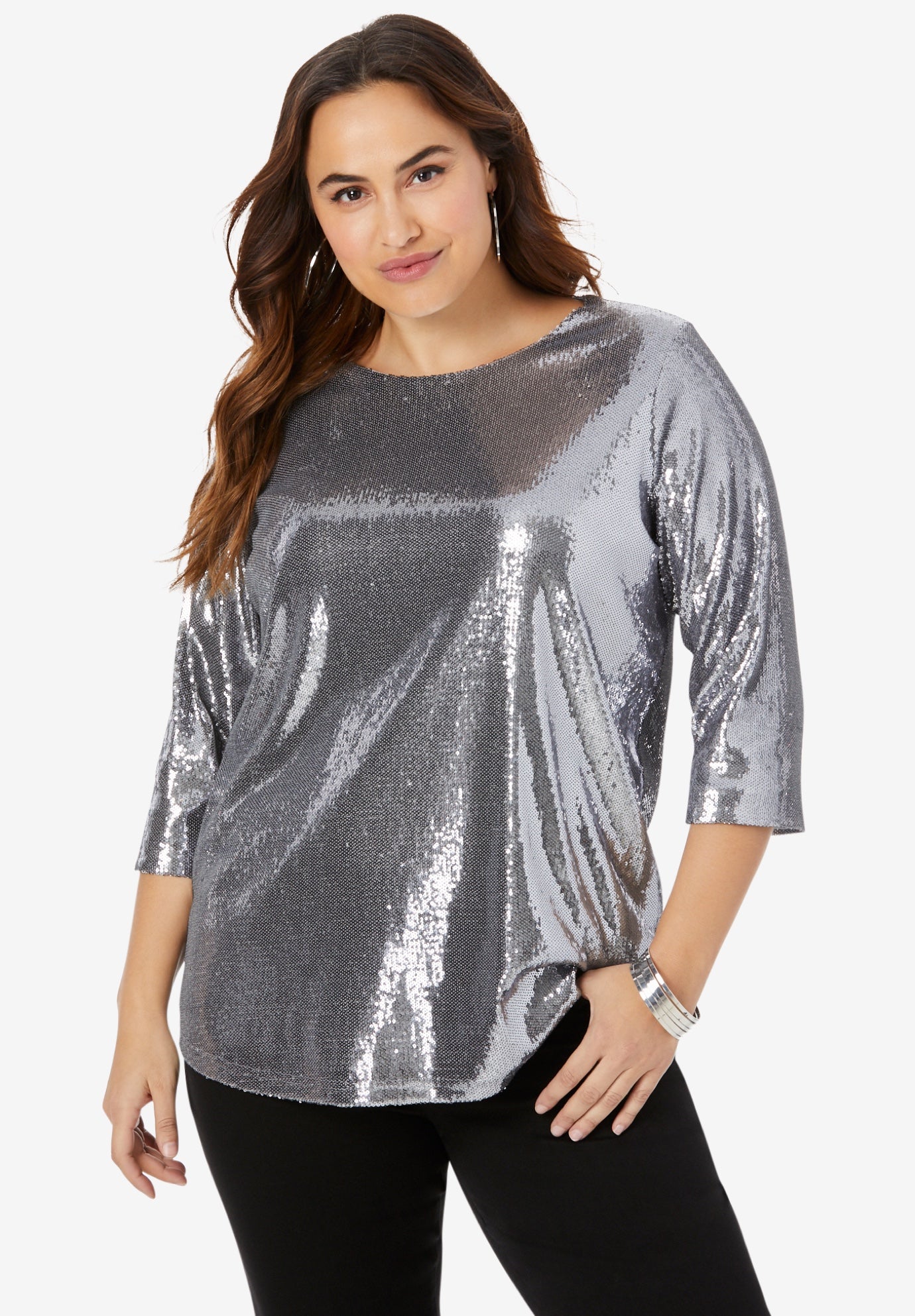 Sequin Blouse Tunic | Roaman's