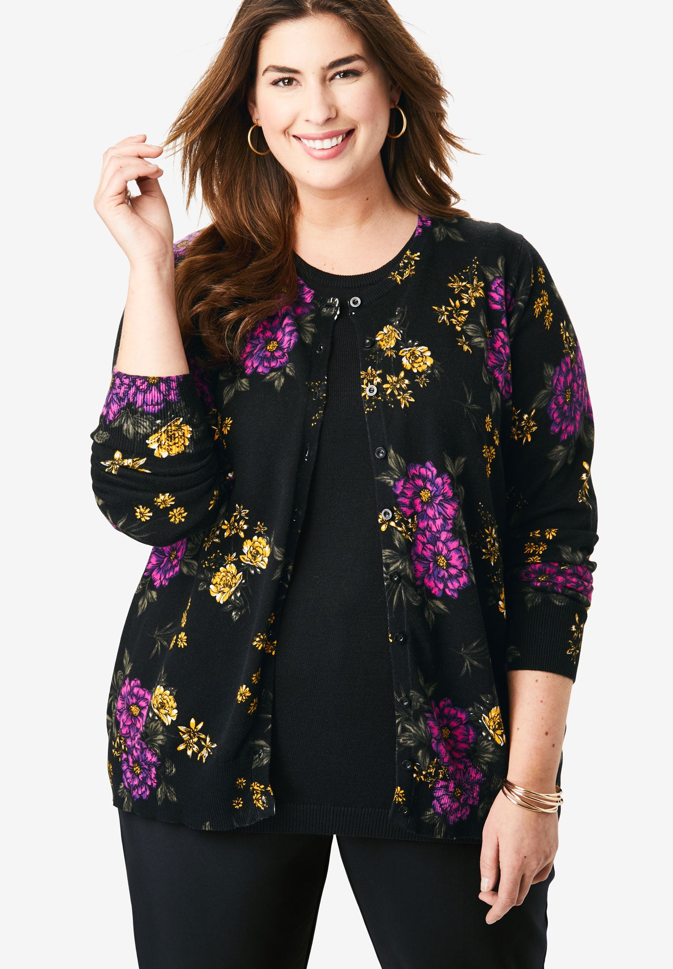 Fine Gauge Cardigan Plus Size Cardigans Roaman's