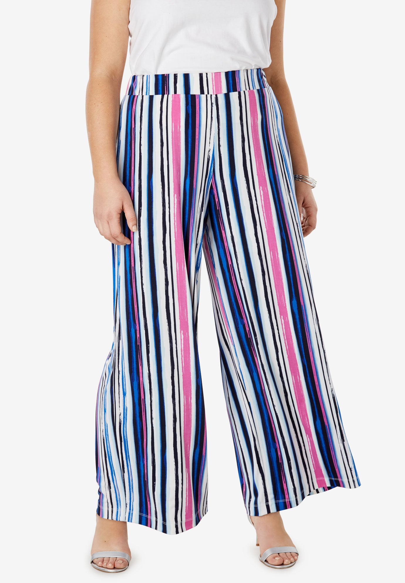 Travel Knit Wide Leg Pants Plus Size Wide Leg & Palazzo Pants Roaman's