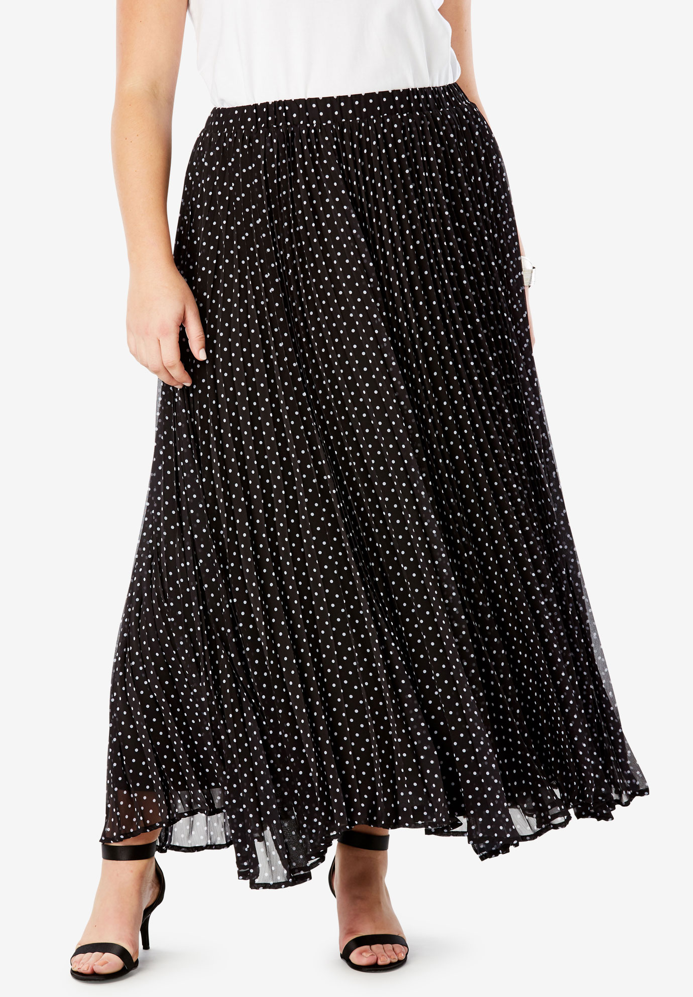 Pleated Maxi Skirt| Plus Size Skirts | Roaman's