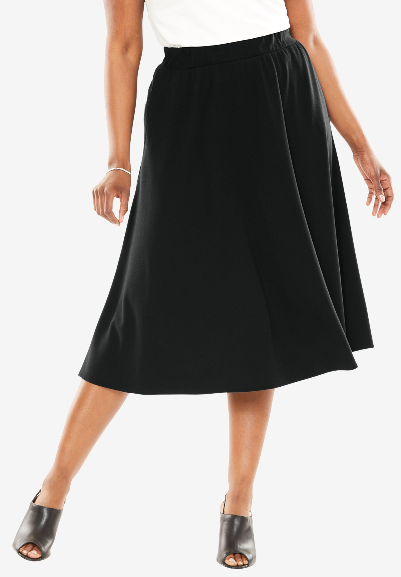 Midi Skirt in Ponté Knit | Roaman's