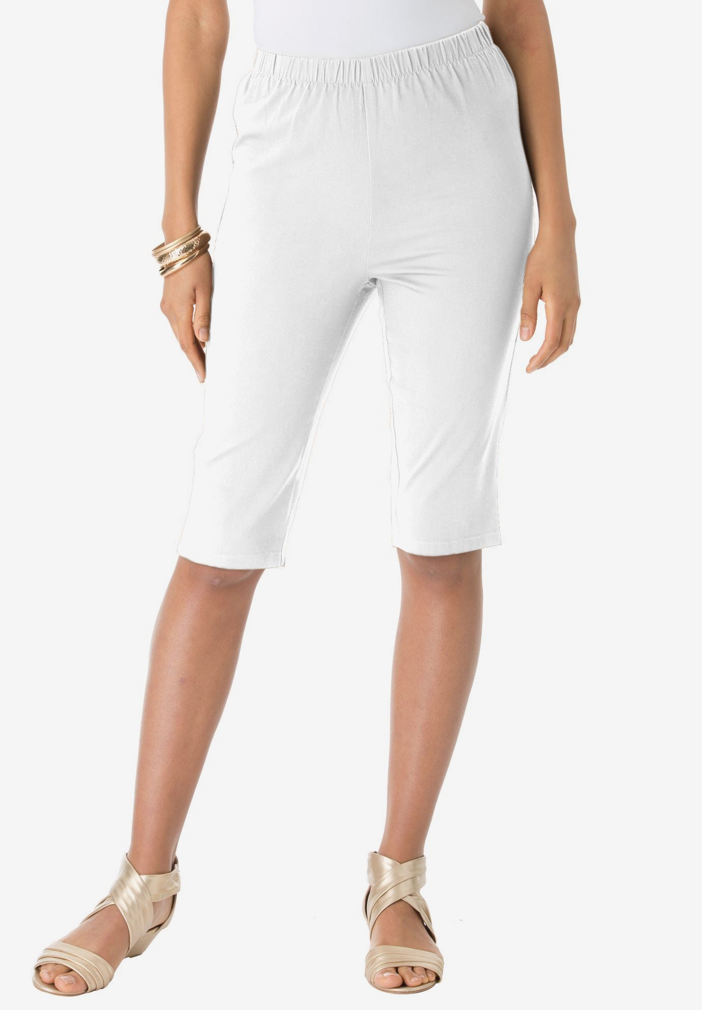 PullOn Stretch Bermuda Jean Short by Denim 24/7® Roaman's