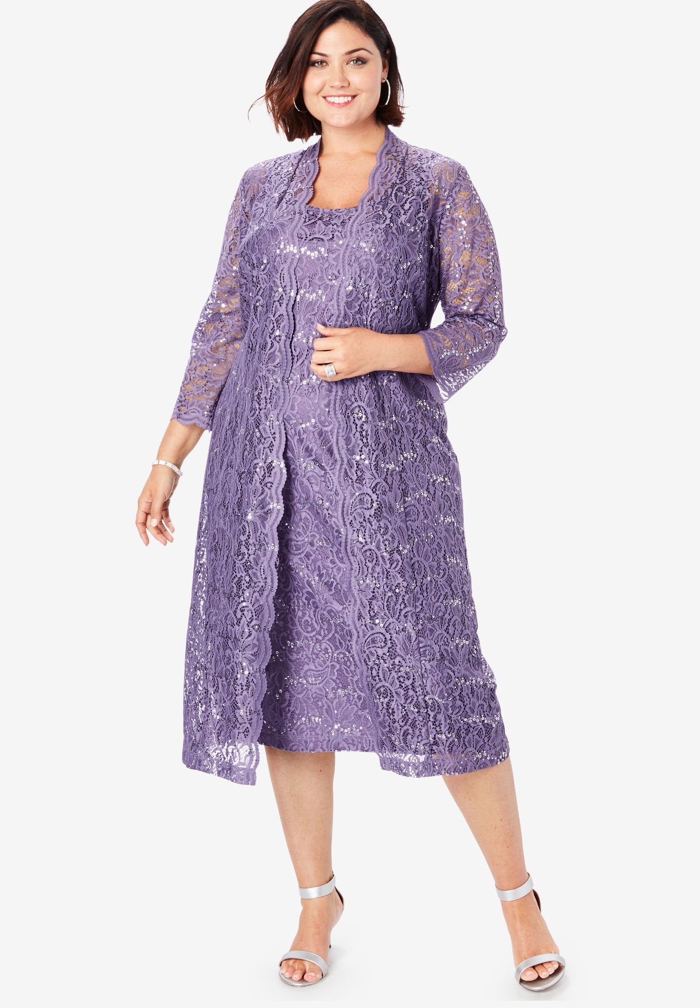 plus size dress and jacket set