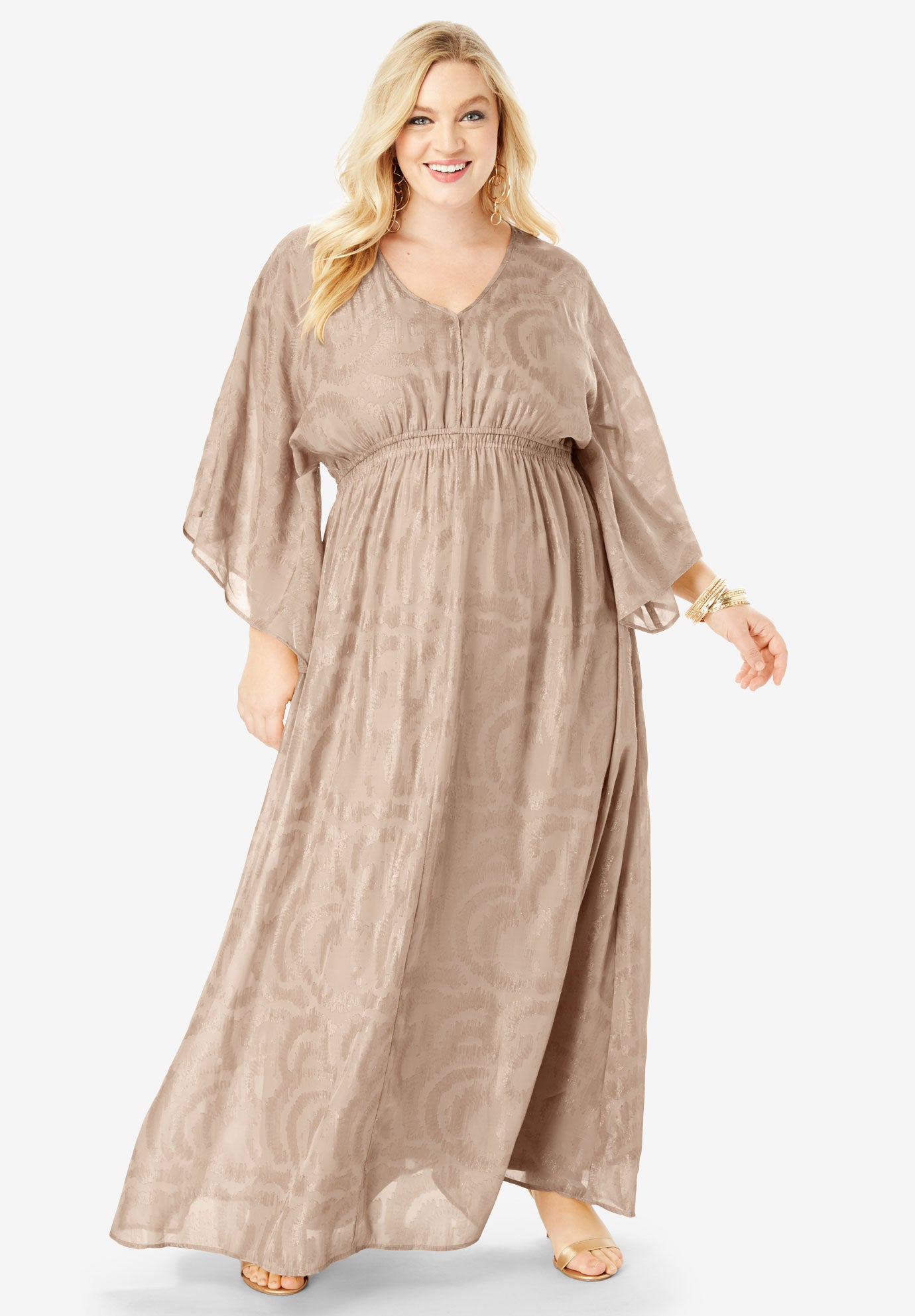 kimono sleeve long dress