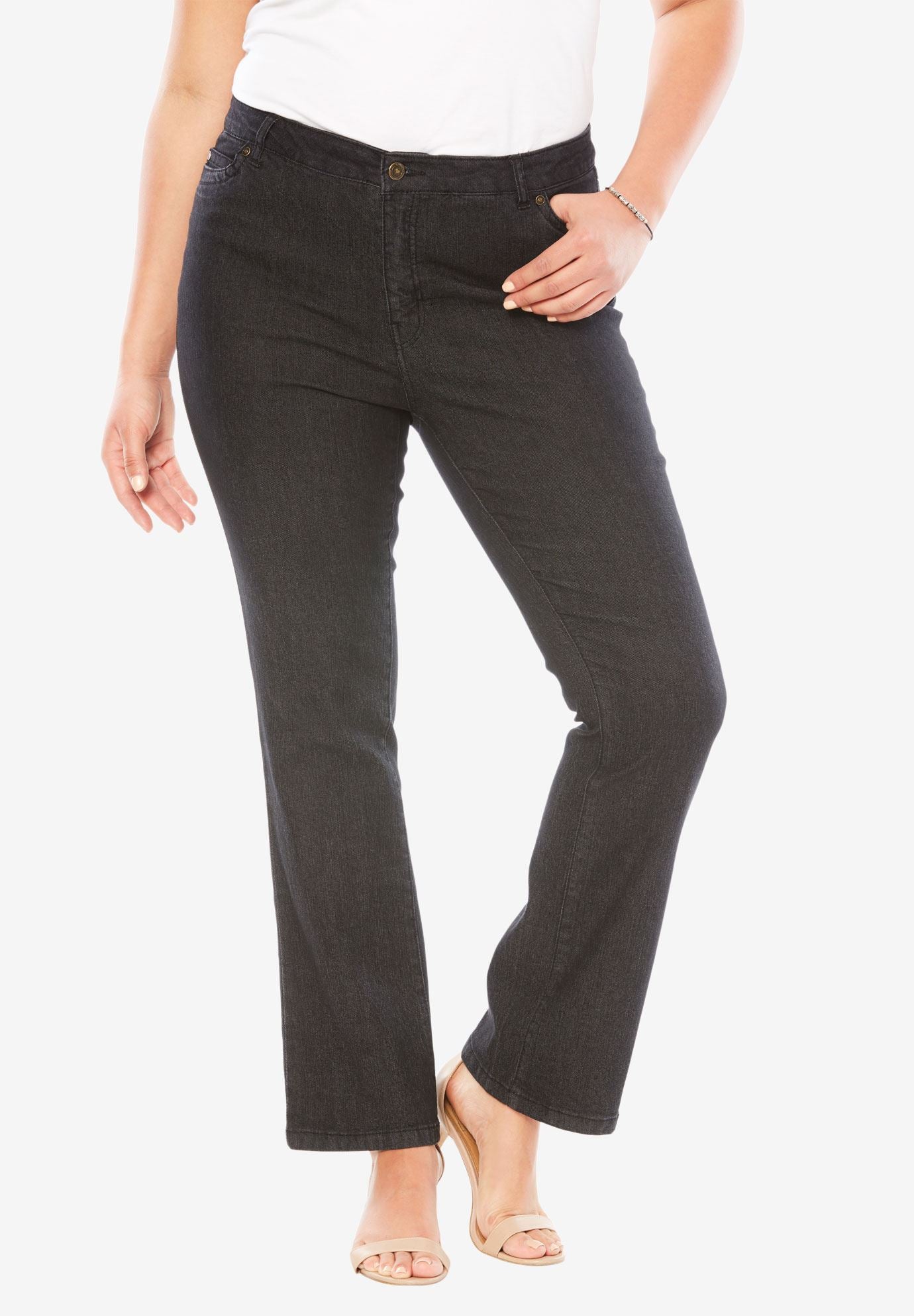 5-Pocket Bootcut Jeans with Invisible Stretch® by Denim 24/7® | Plus ...