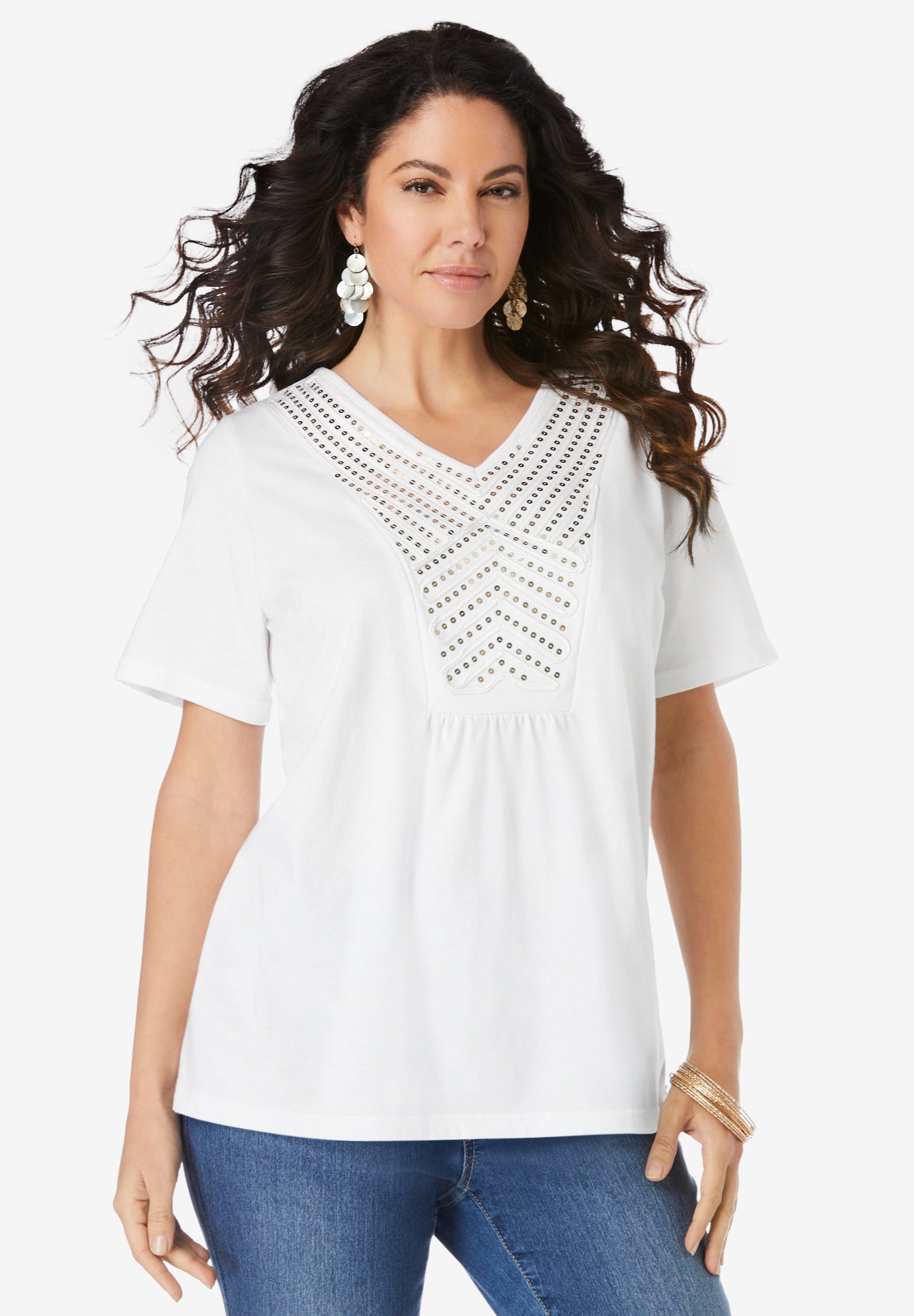 roamans sequin tops