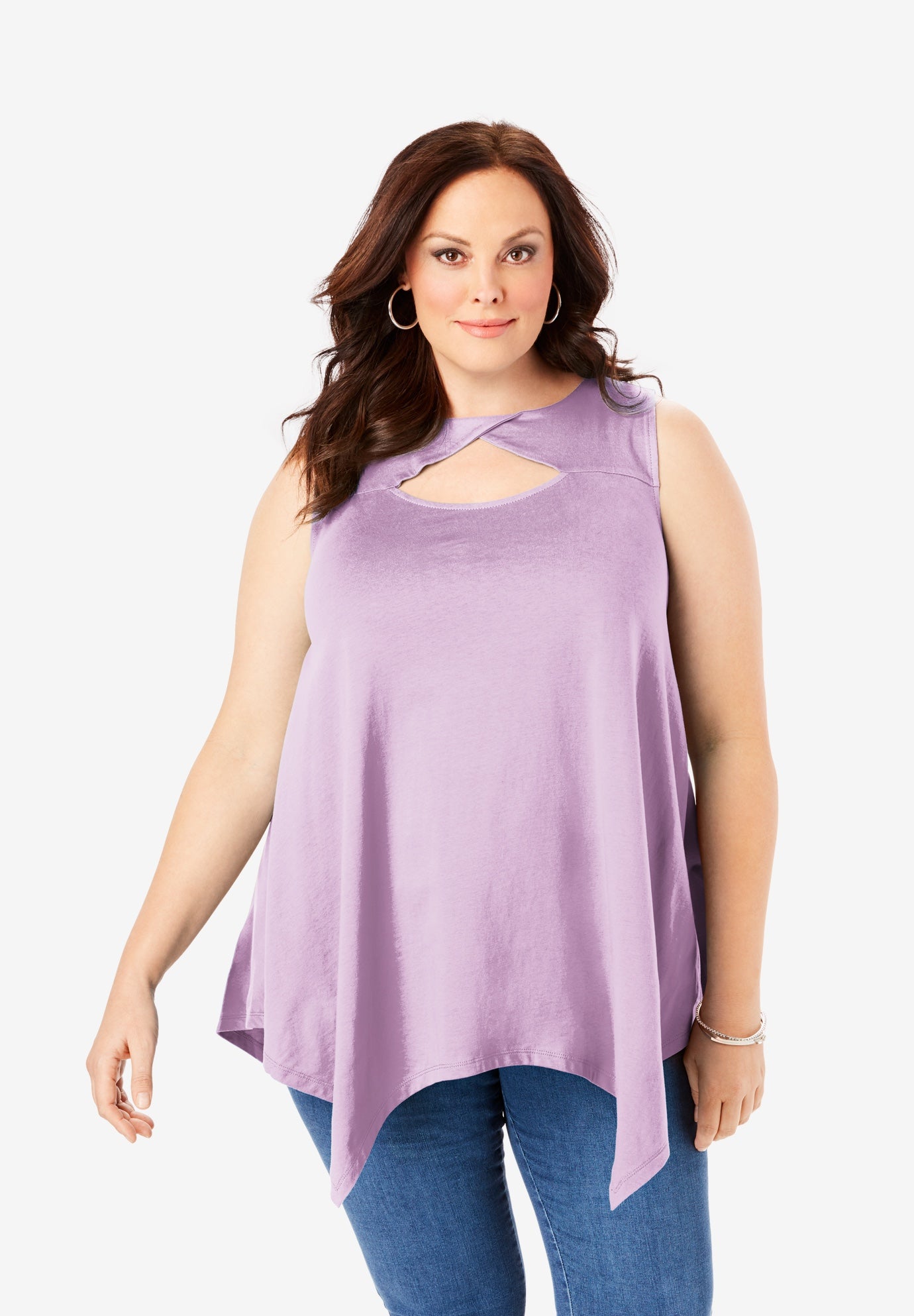 Sleeveless Keyhole Tunic Plus Size Tunics Roaman's