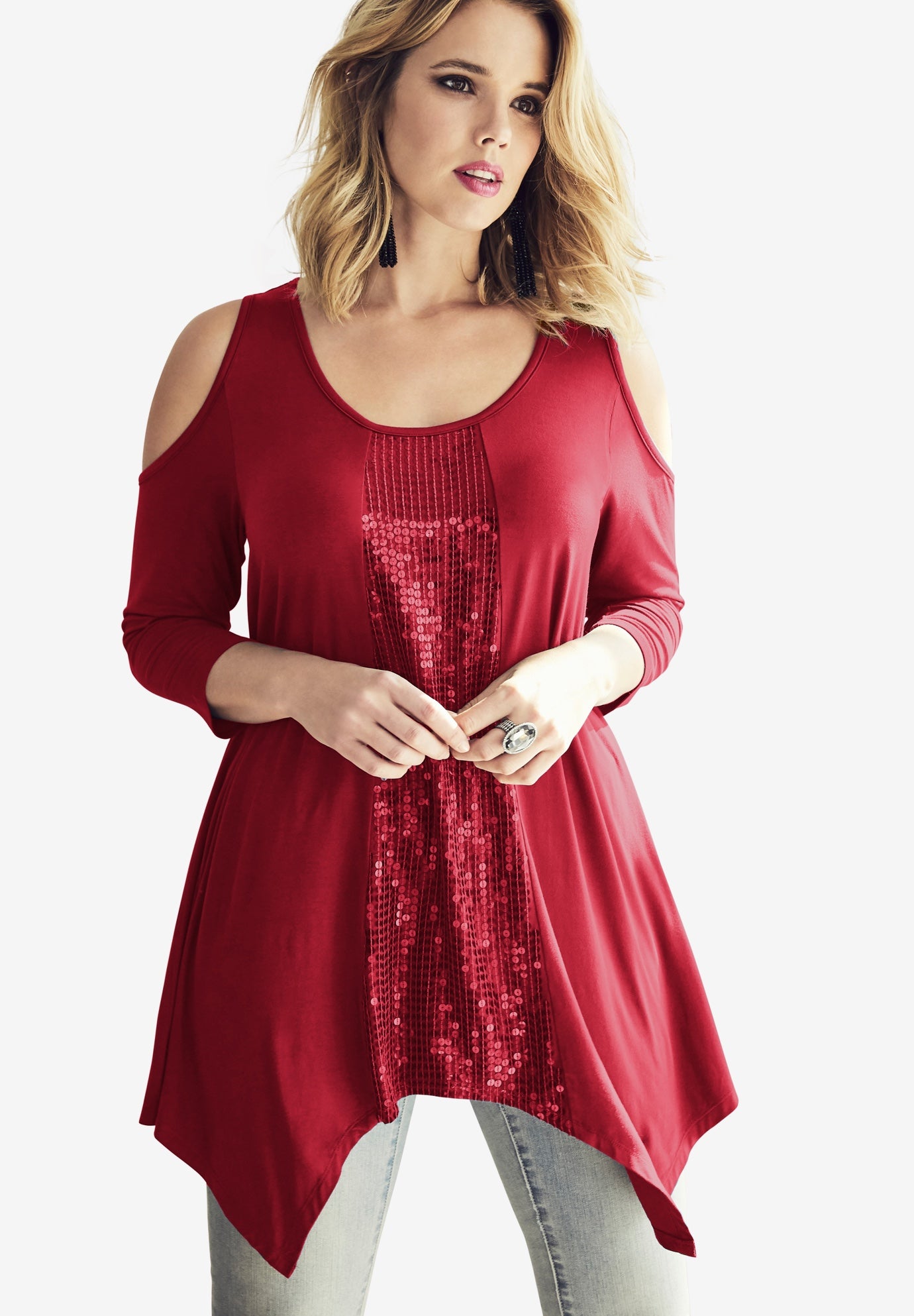 roamans sequin tops