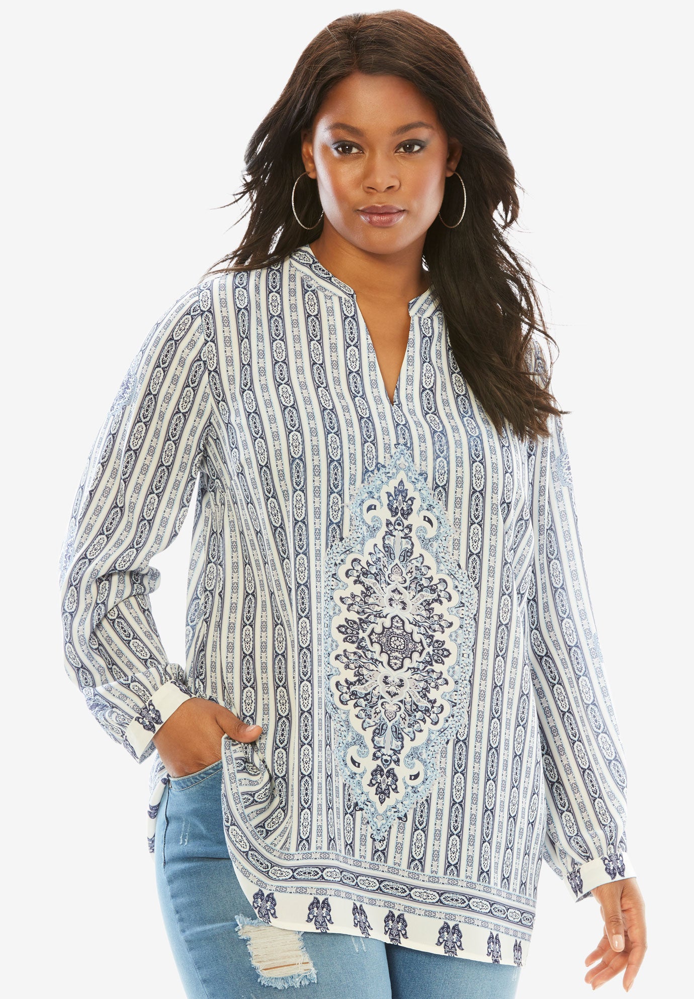 PaisleyPrint Tunic Plus Size Tunics Roaman's