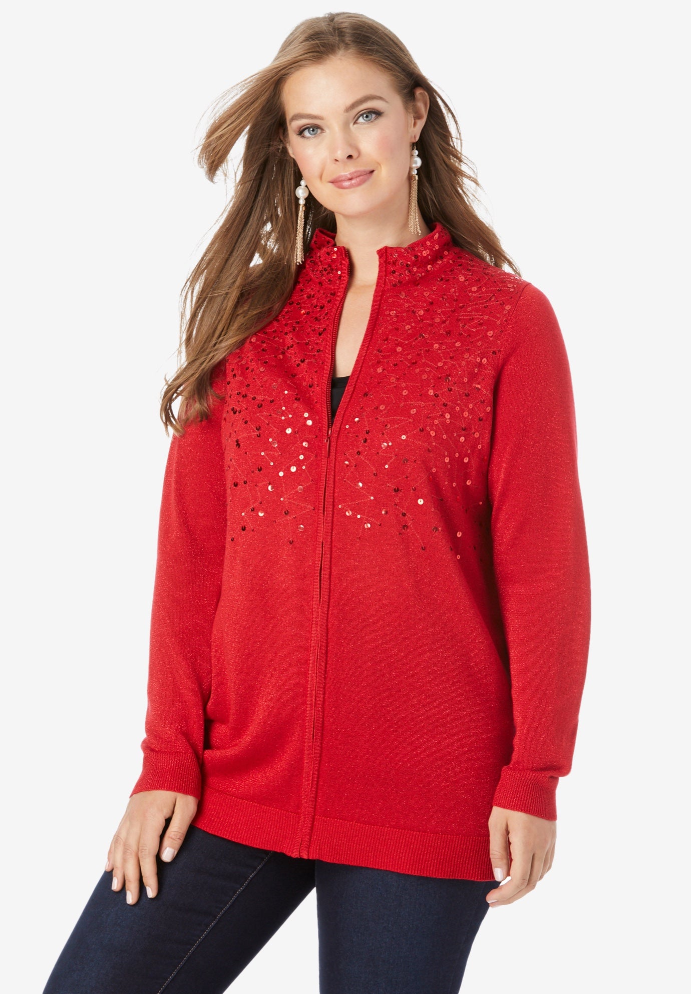 sequin cardigan womens
