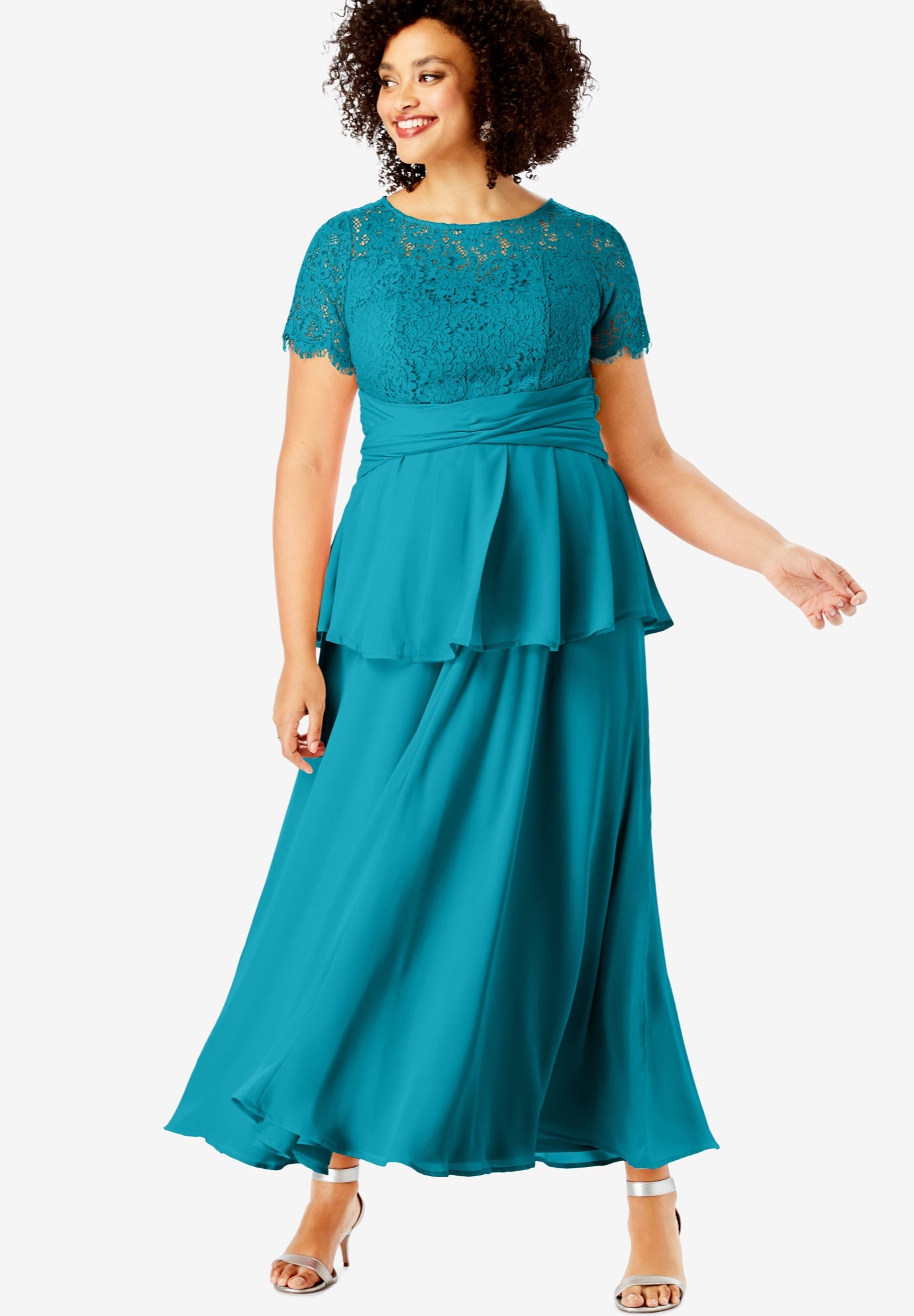 turquoise peplum top