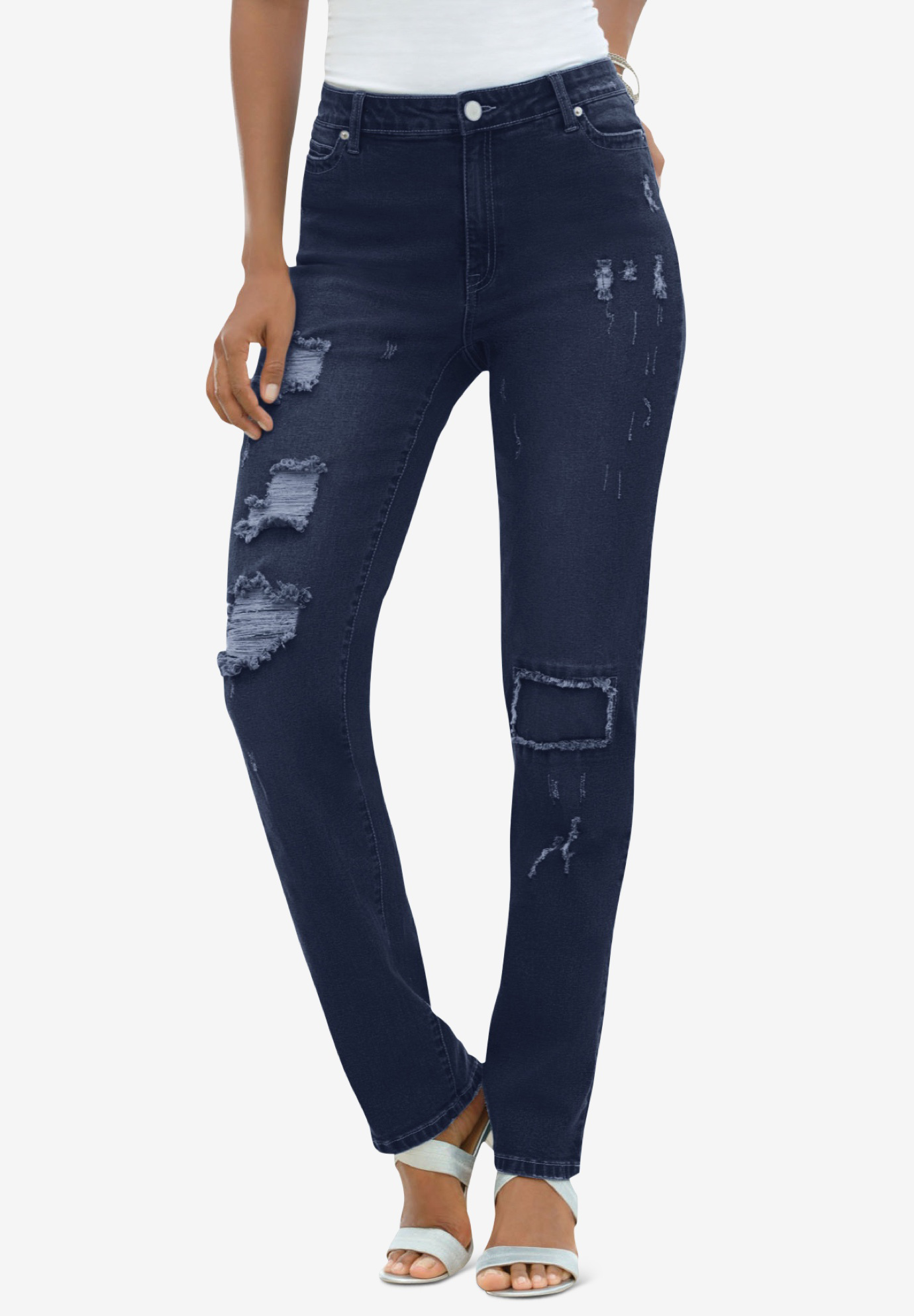 Distressed Jeans by Denim 24/7®| Plus Size Jeans | Roaman's