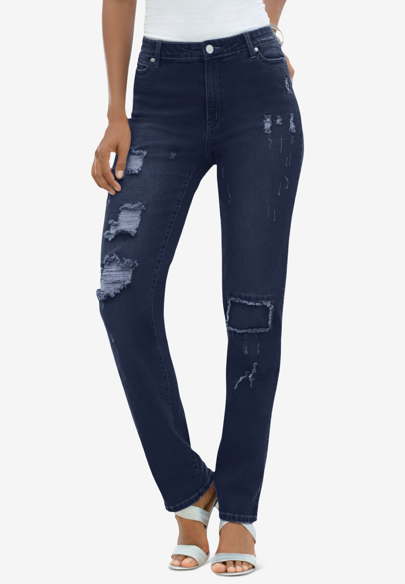 tan distressed jeans