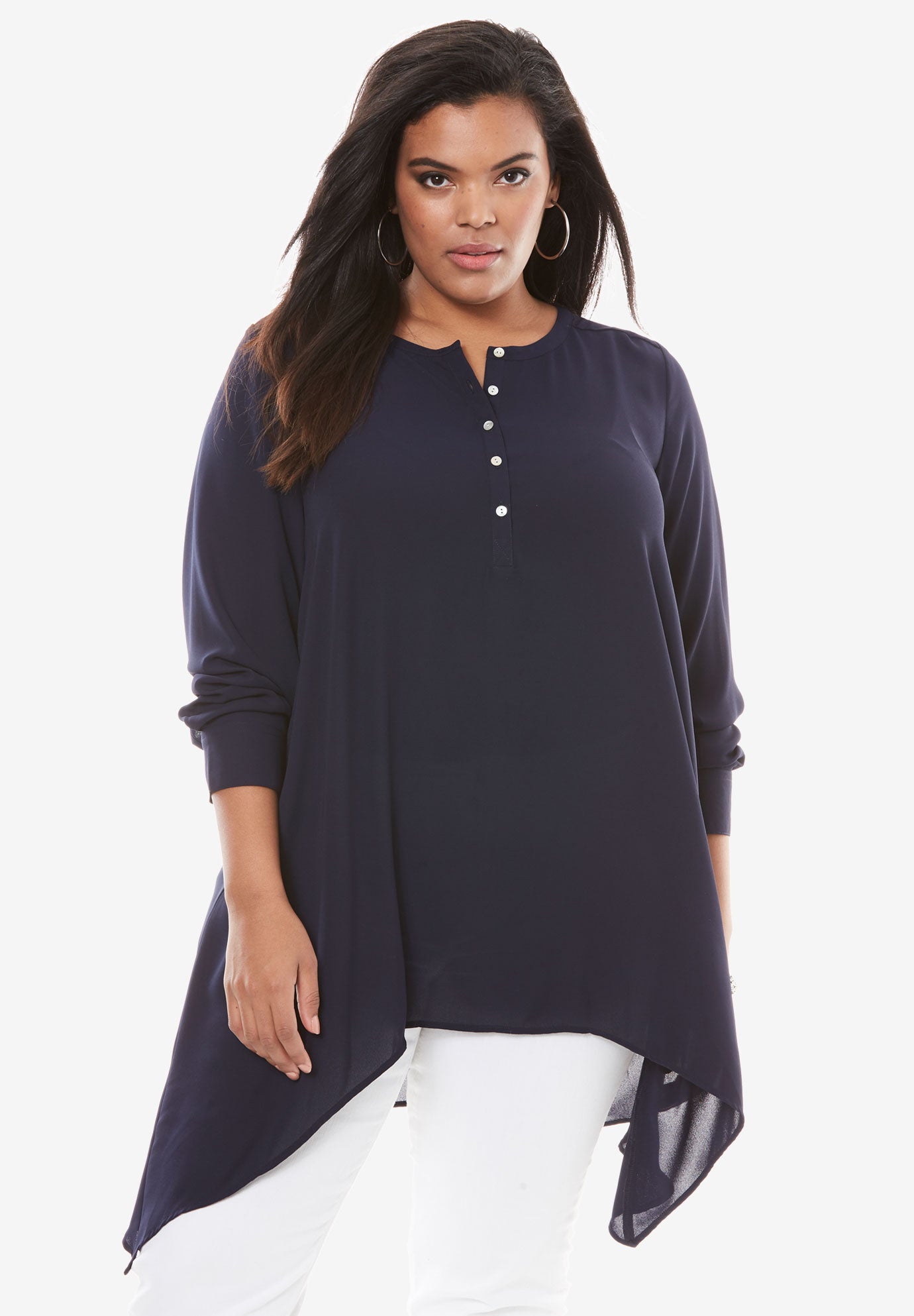 Handkerchief Hem Tunic Plus Size Tunics Roaman's