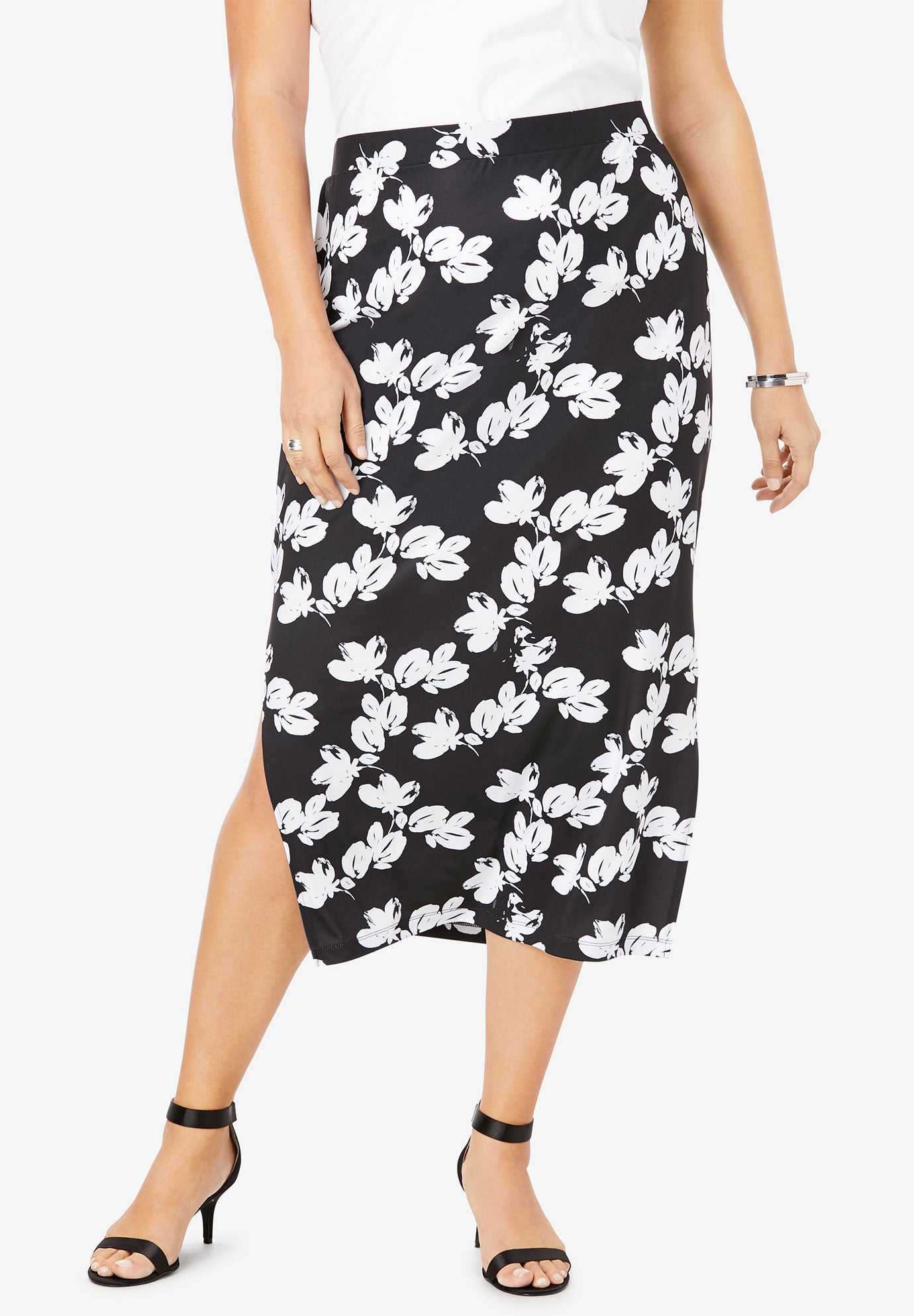 Side Slit Pencil Skirt Plus Size Skirts Roaman S