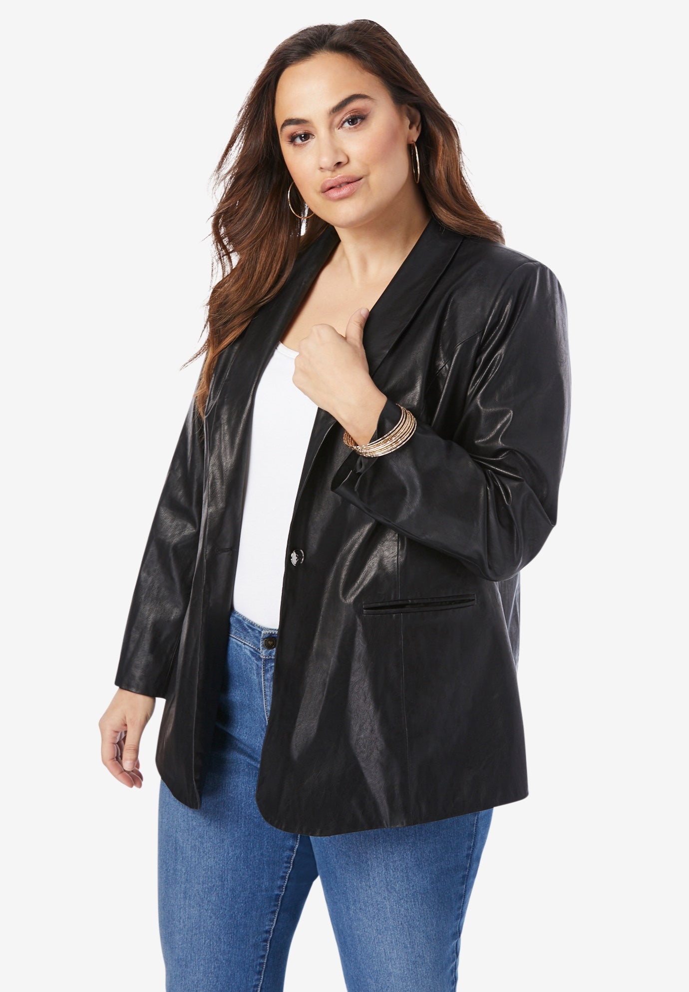 FauxLeather Blazer Roaman's
