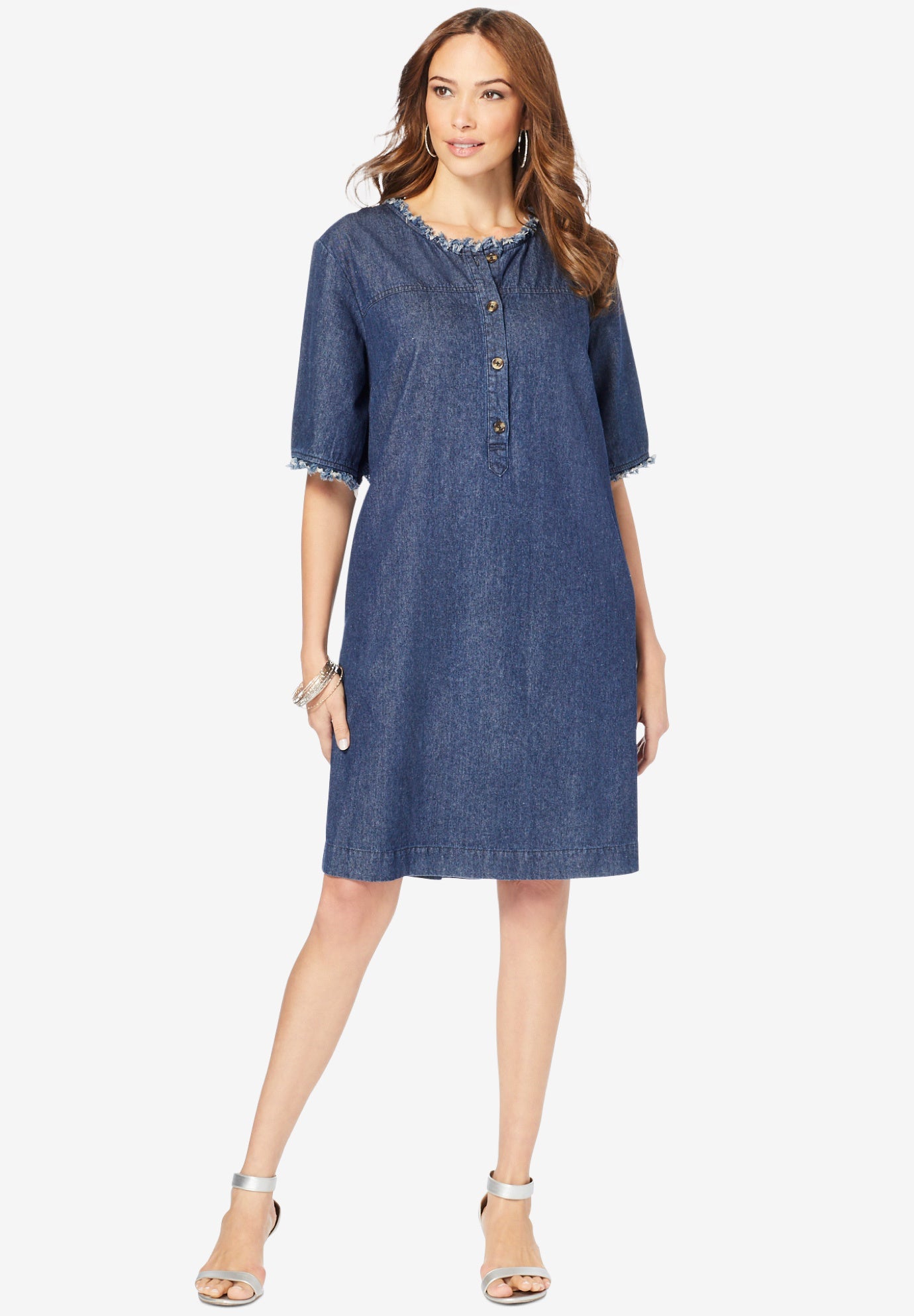 denim shirt dress plus size