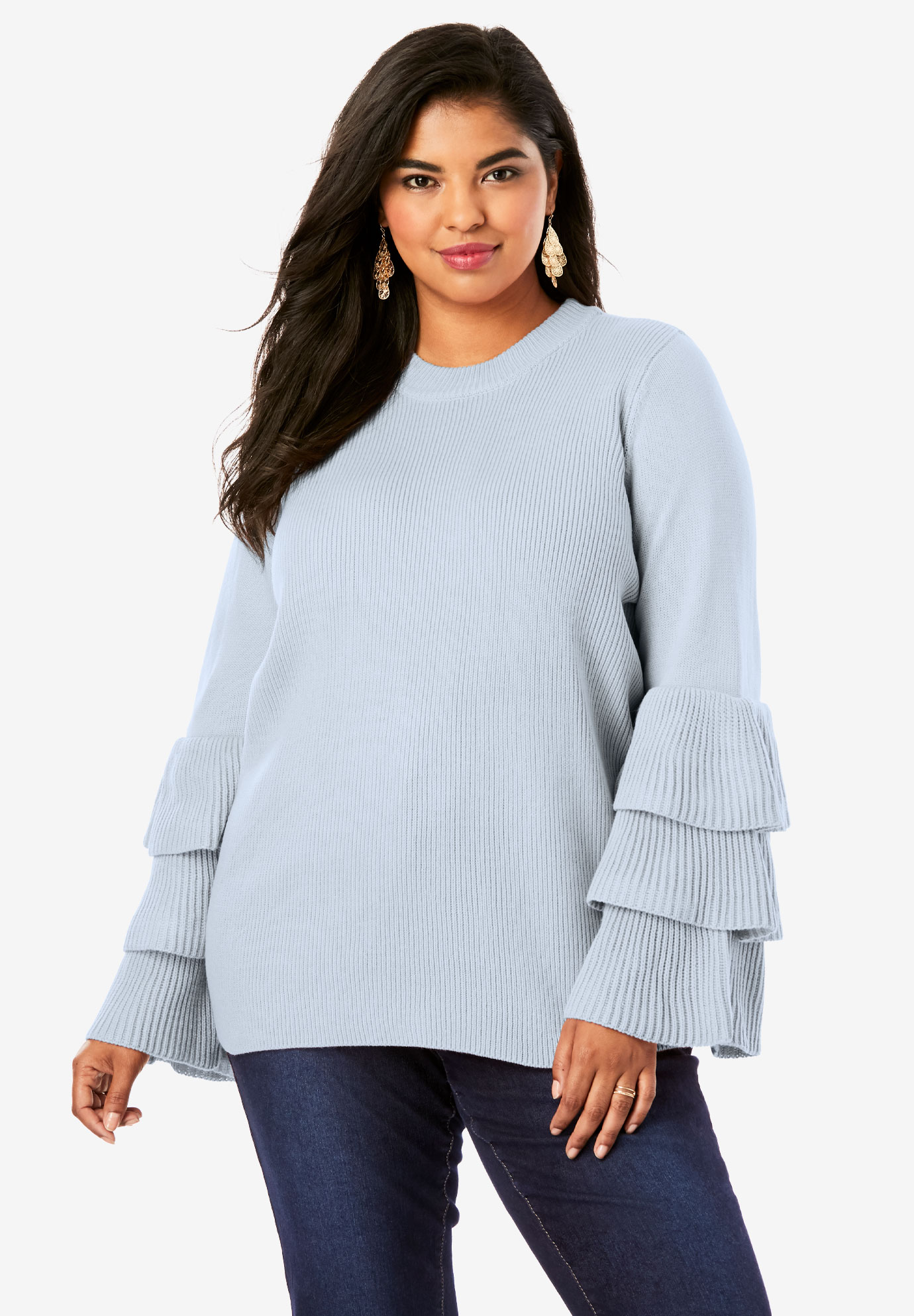 Tiered-Sleeve Sweater | Roaman's
