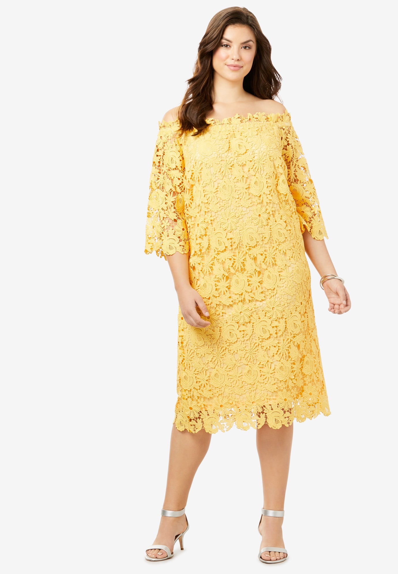 off the shoulder bell sleeve gown