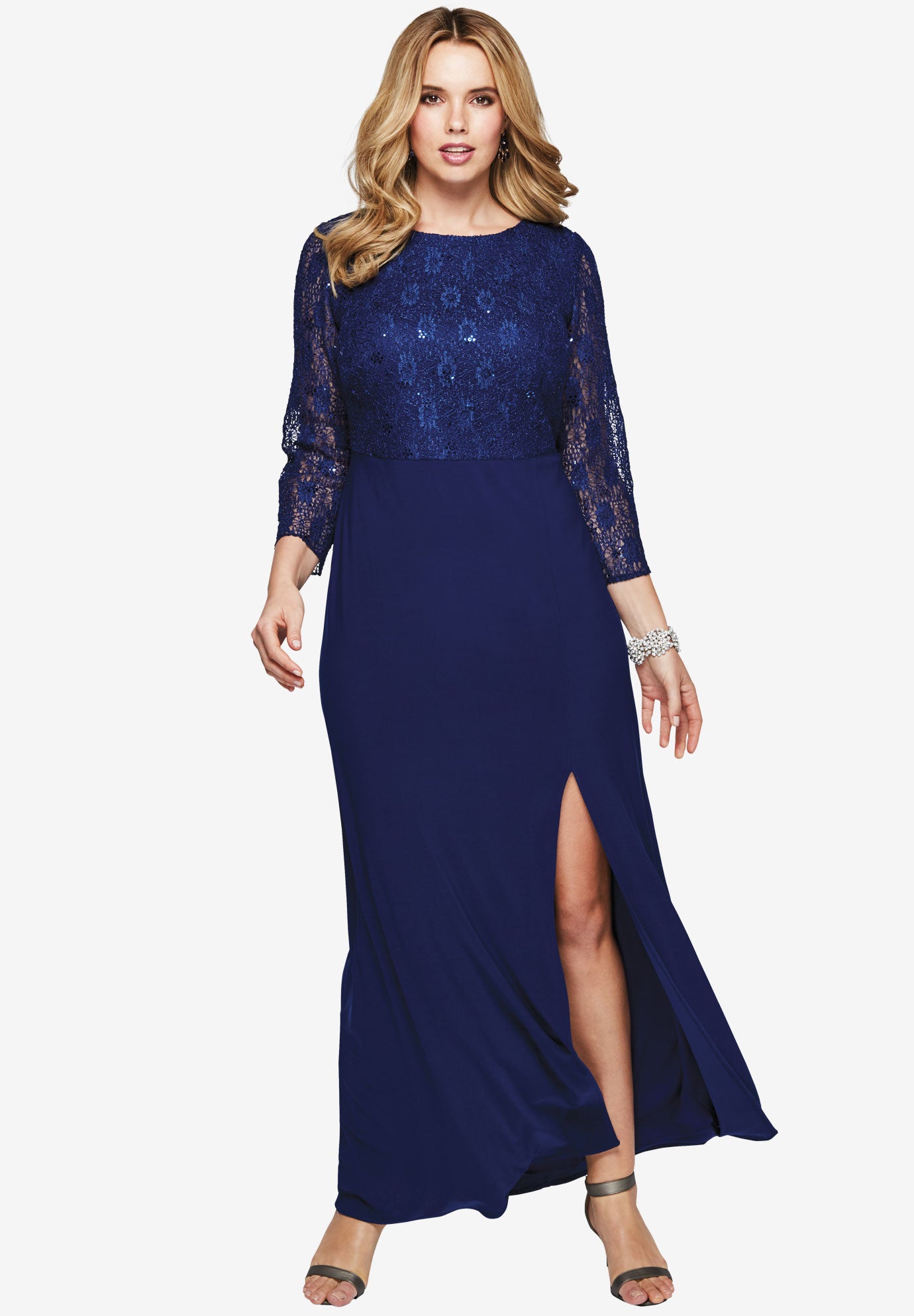 sequin bodice gown
