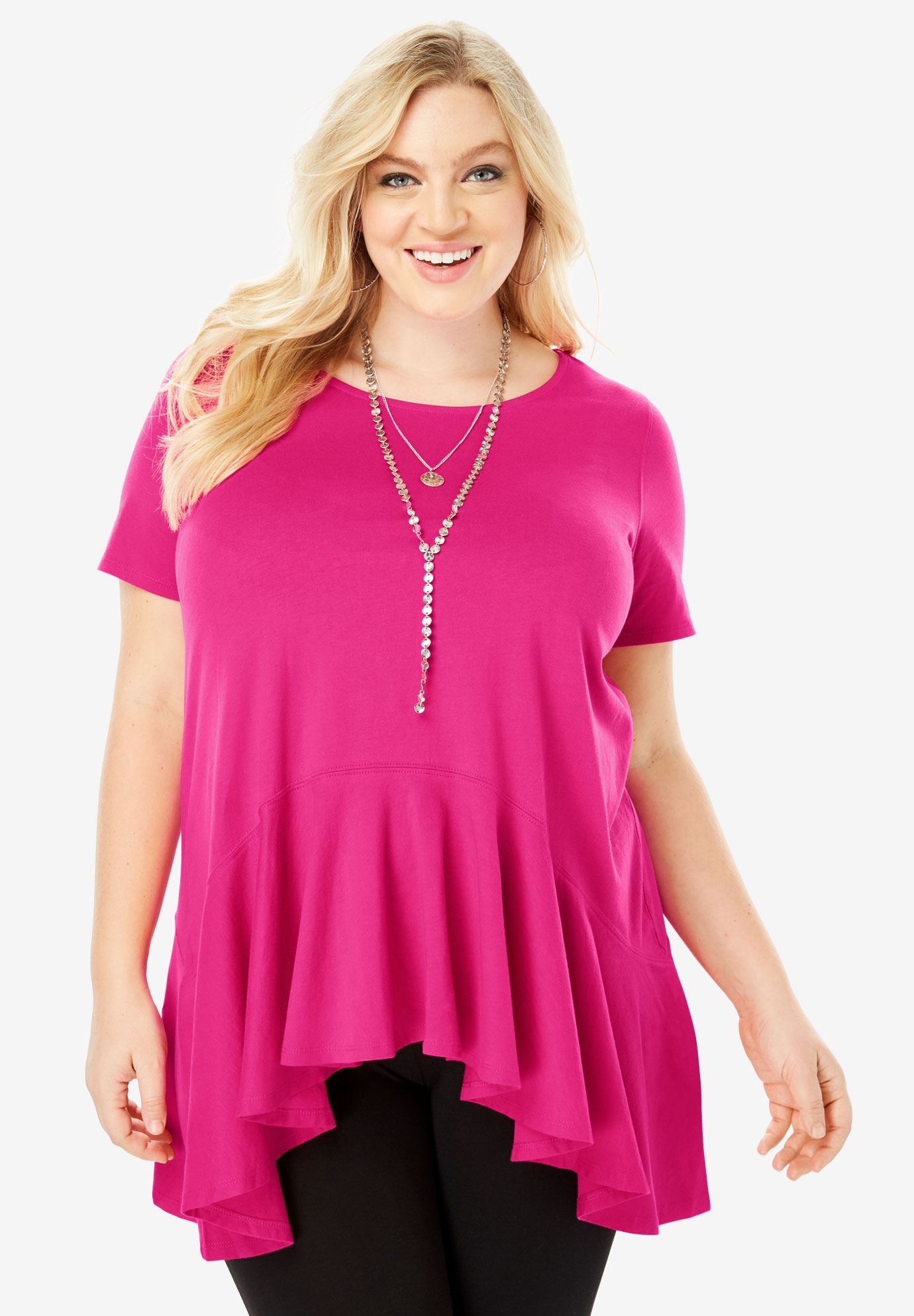 The Handkerchief Hem Maxi Tunic Plus Size Tunics Roaman's