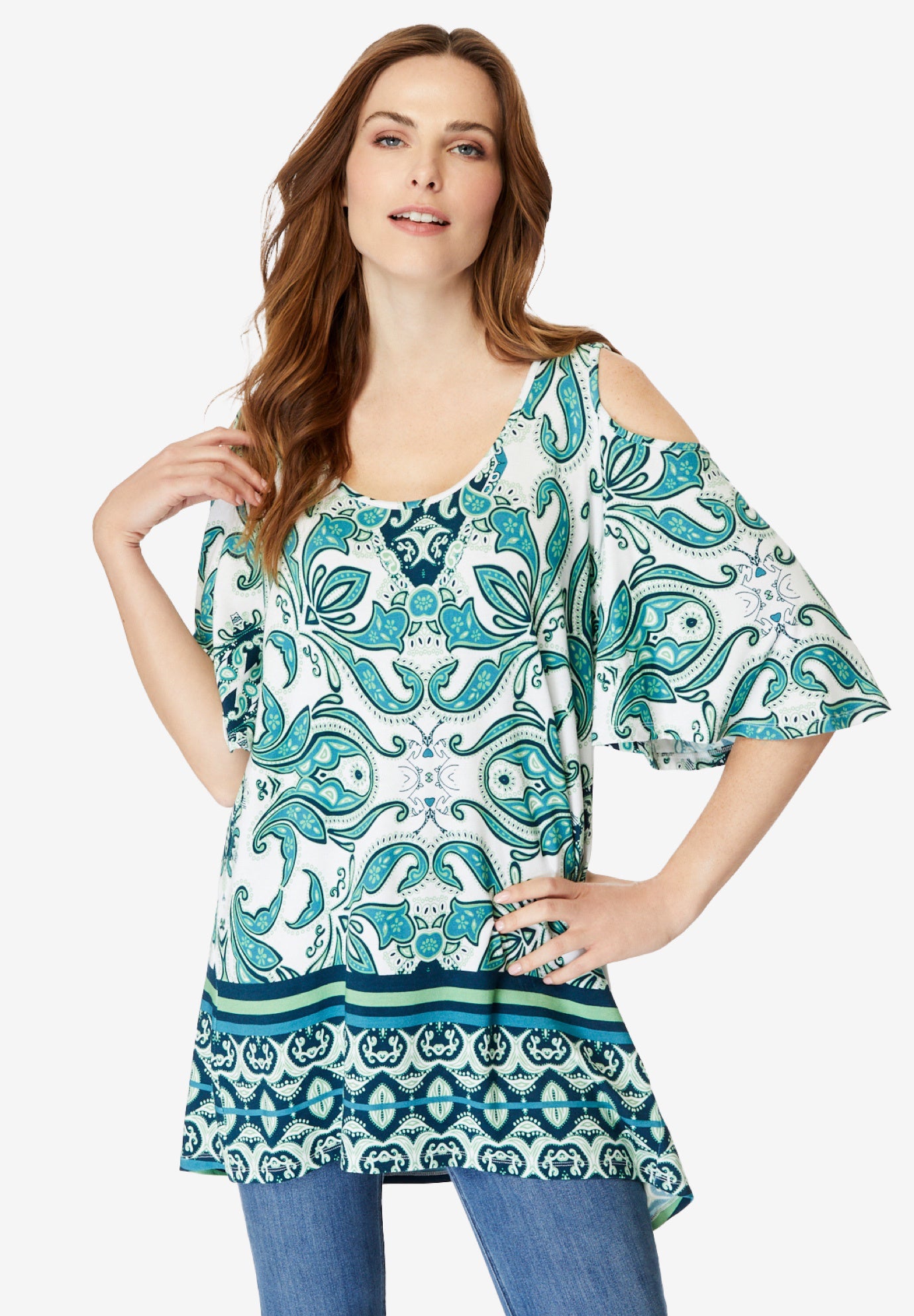 Roamans cold shoulder sale tops