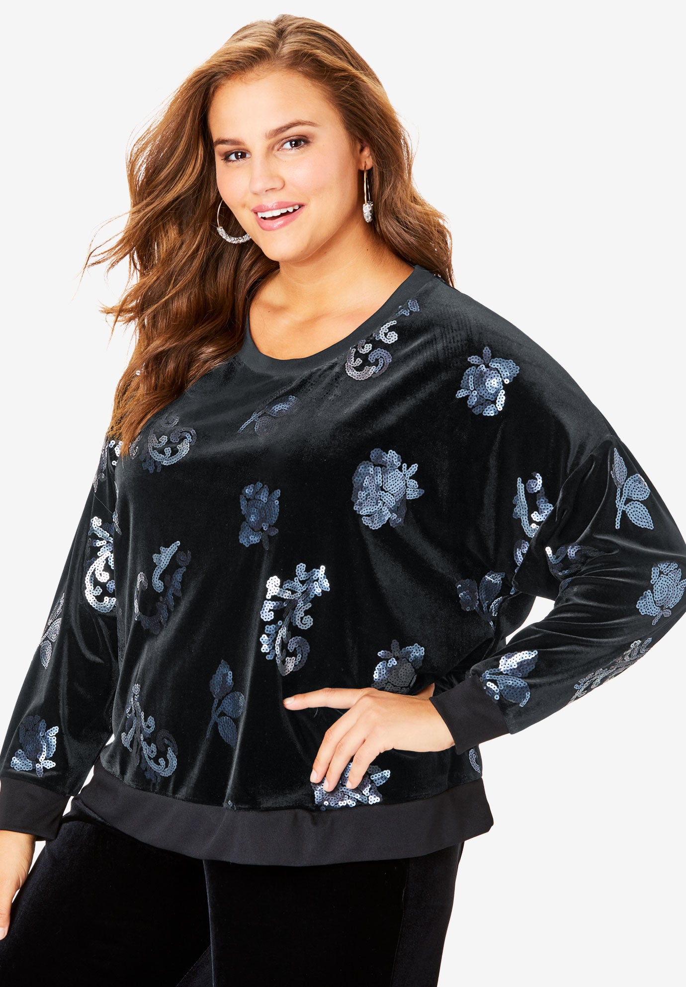roamans sequin tops