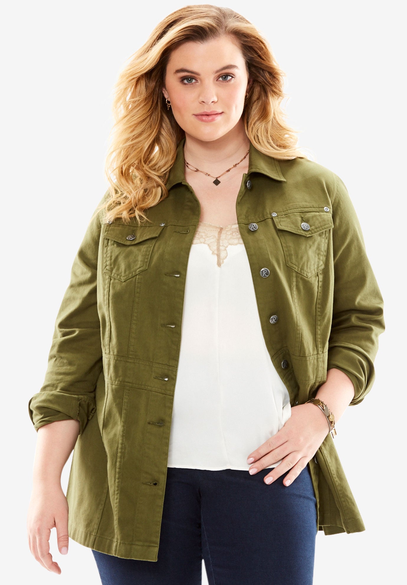 long jean jacket plus size clearance roamans roamans plus size coats