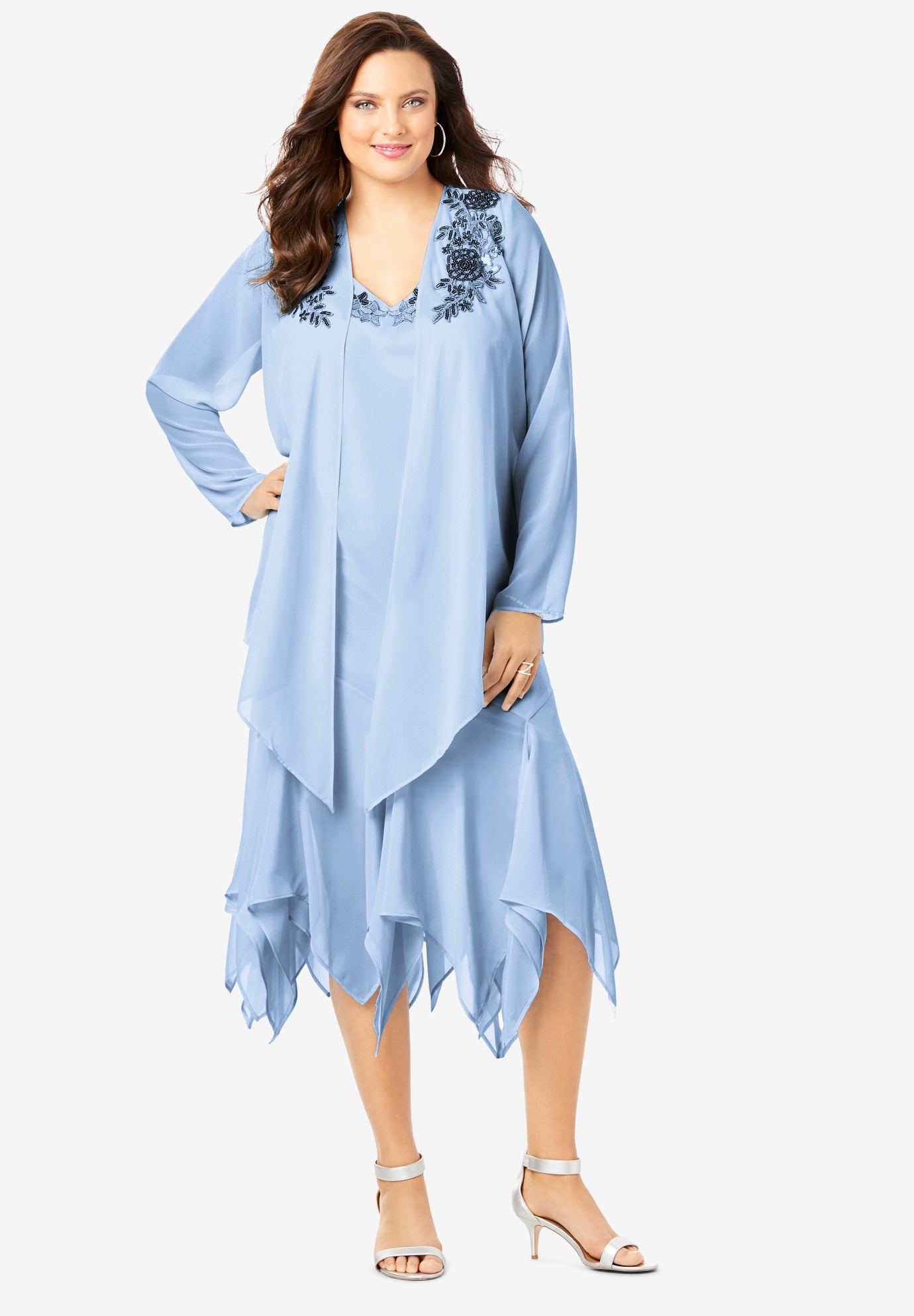 Beaded Jacket Dress Set Plus Sizeformal Special Occasion