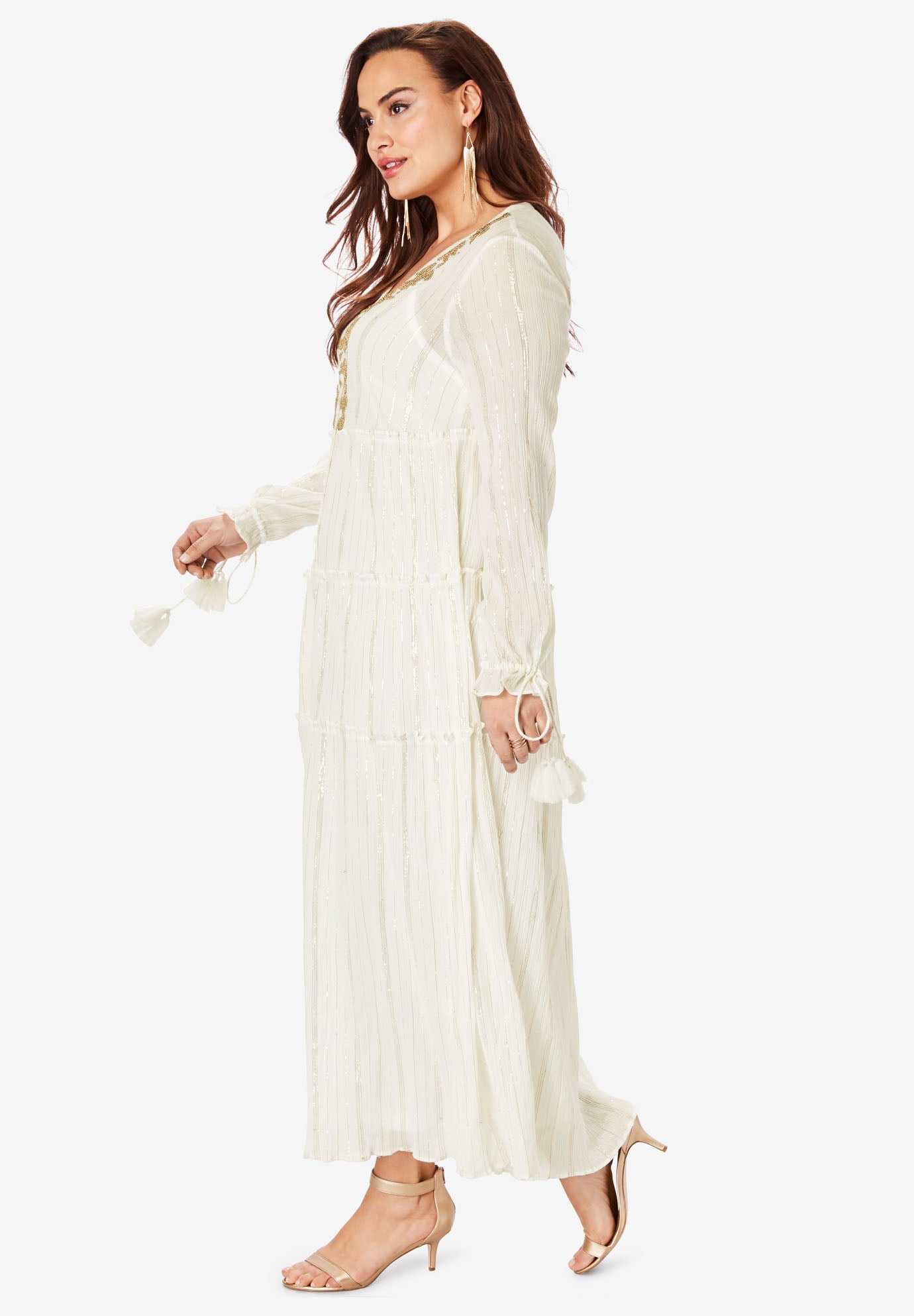crinkle long dress