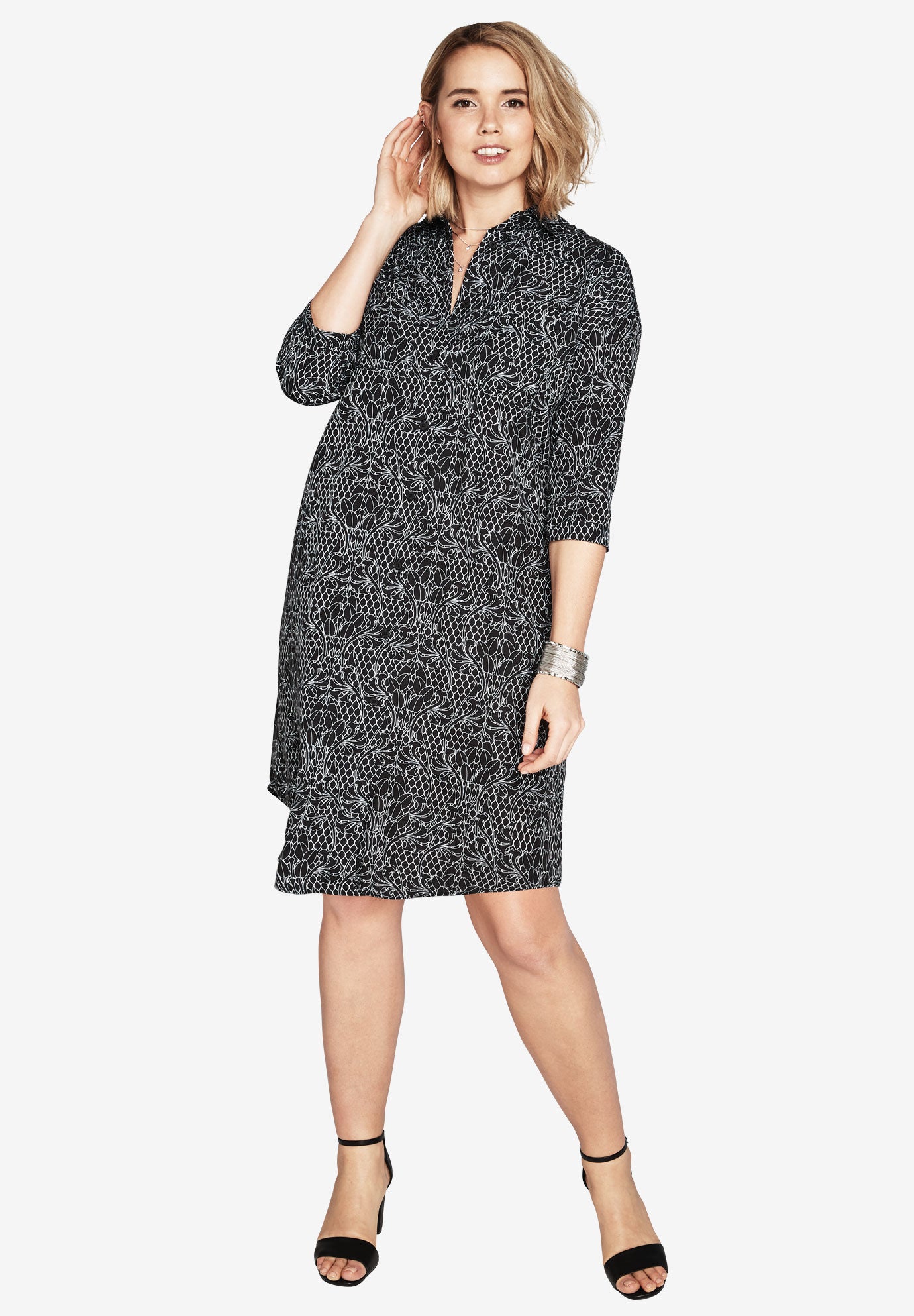 Silky Shirt Dress Plus Size Dresses Roaman's