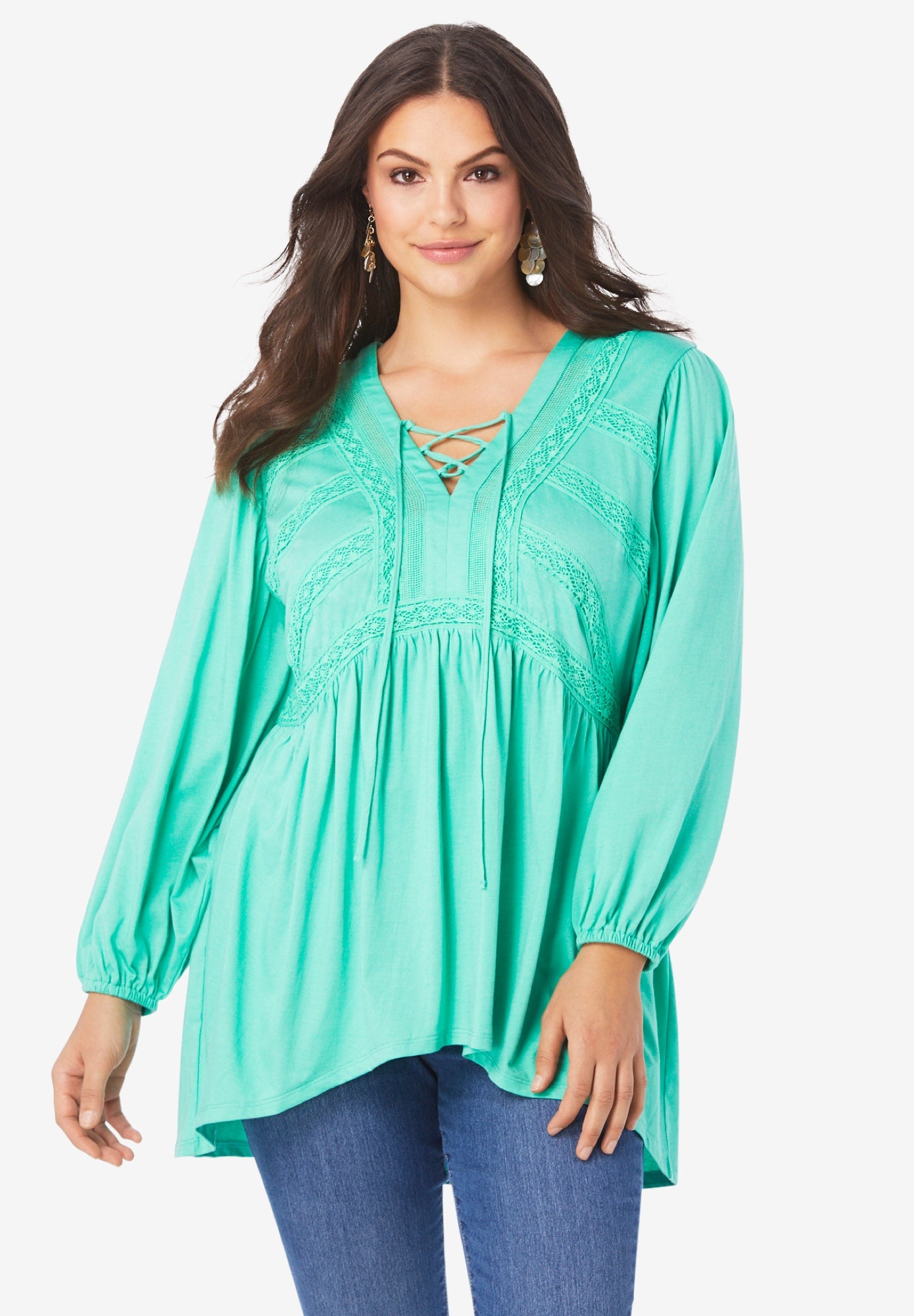 lace peasant top