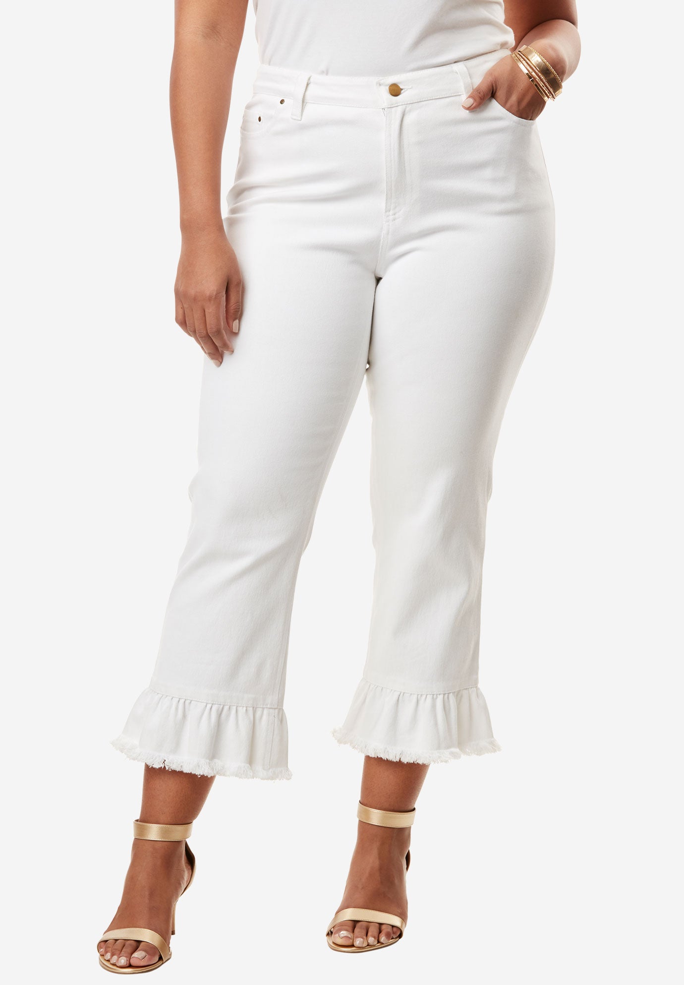 ruffle crop jeans