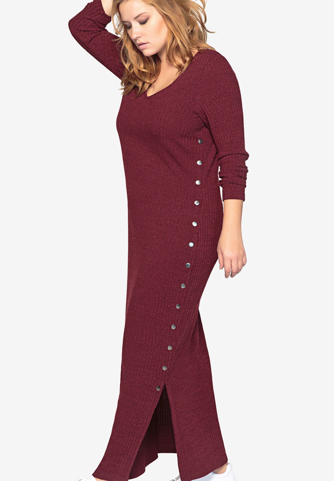 Long Sleeve Knit Maxi Dress by Castaluna| Plus Size Casual ...