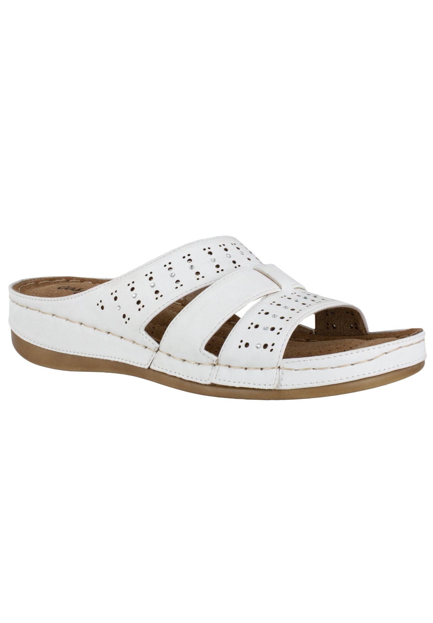 easy street white sandals