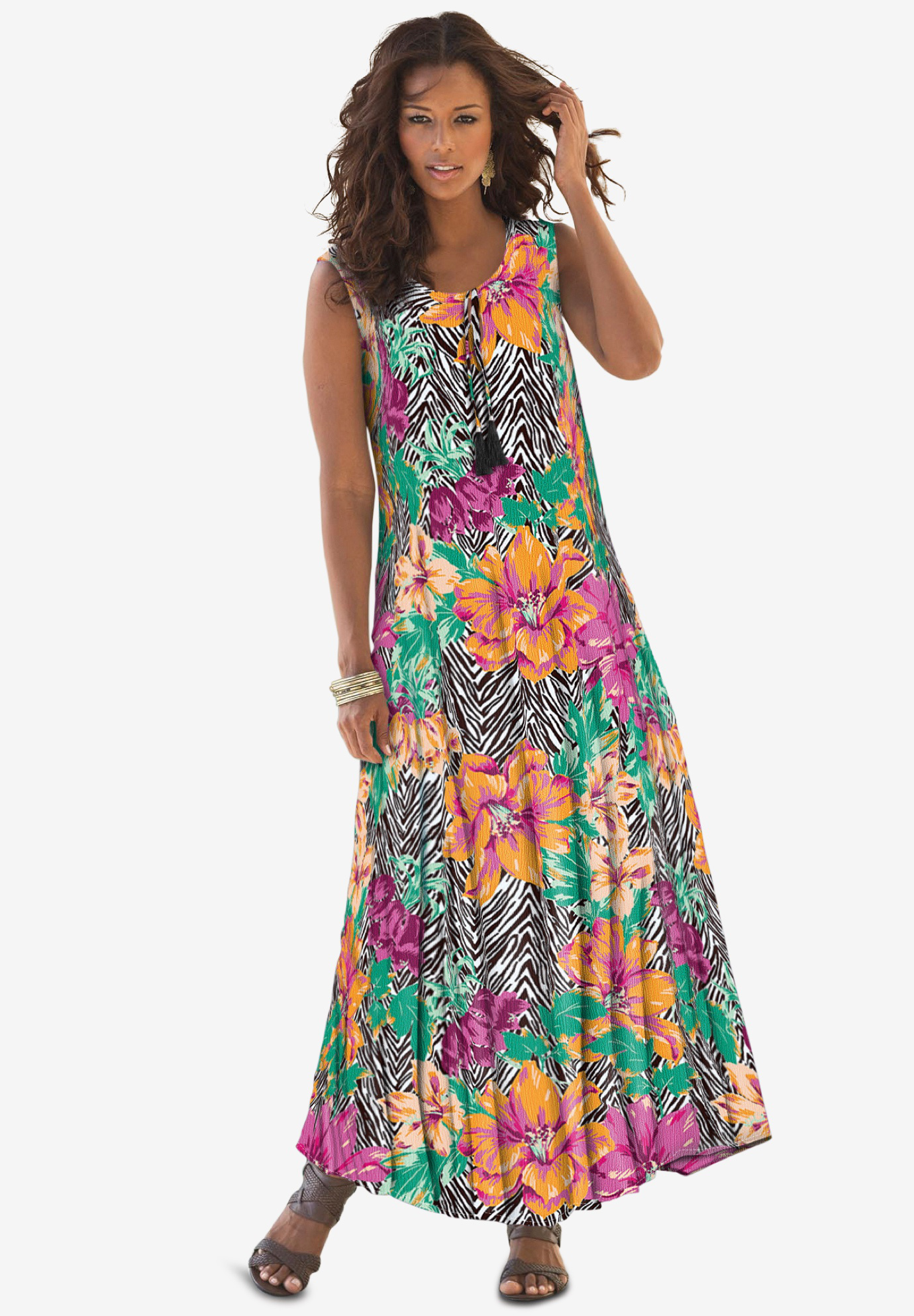 a line maxi dress with sleeves