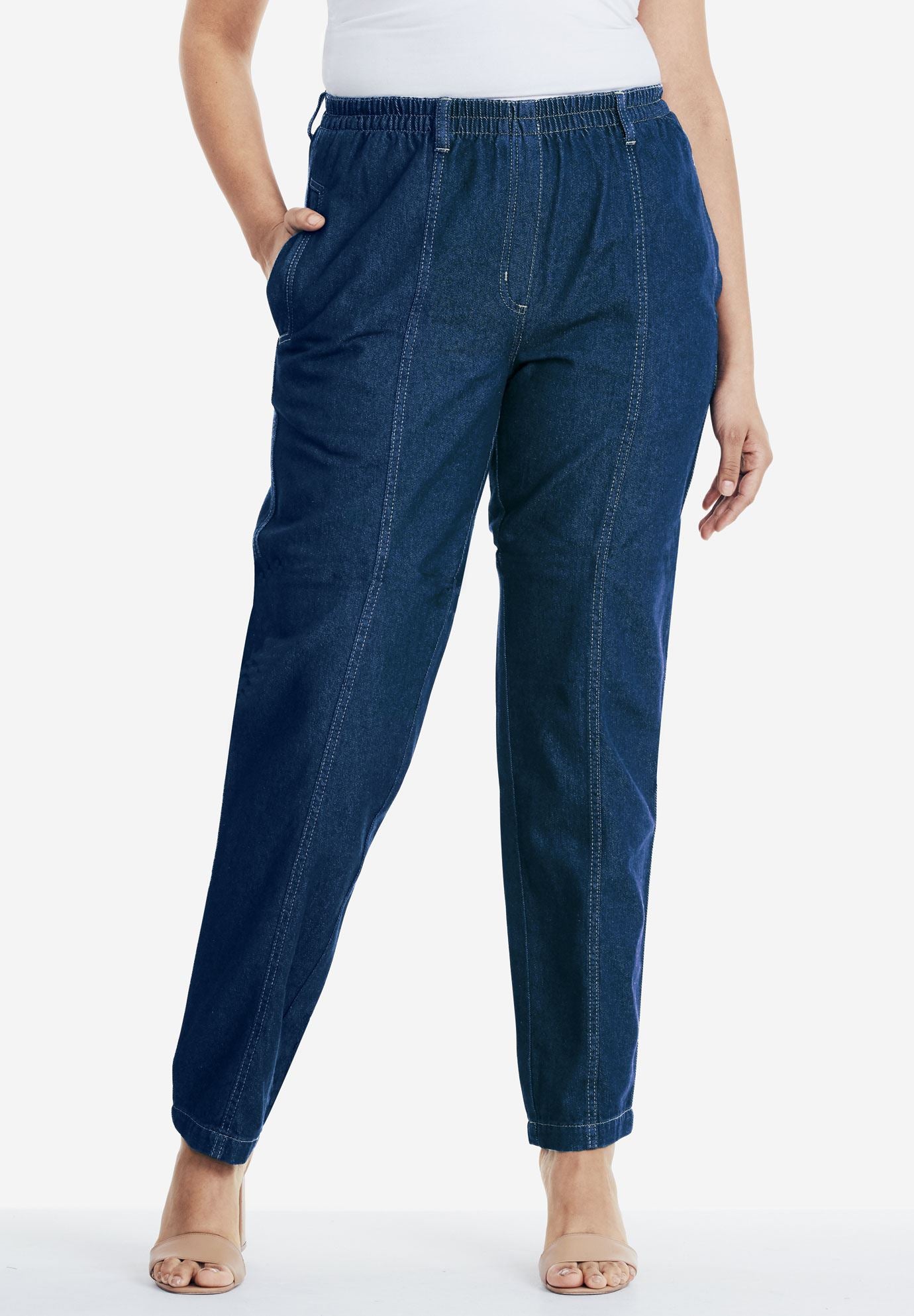 womens elastic waist jeans
