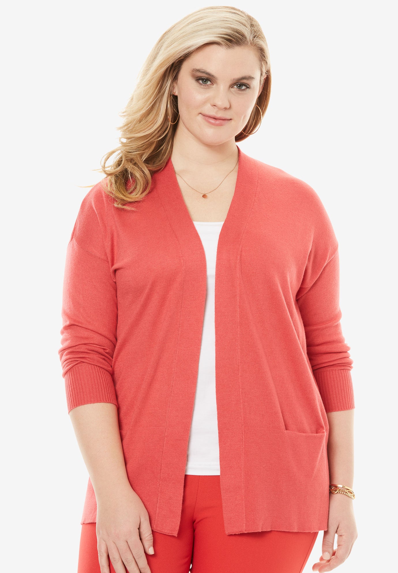 Open-Front Cardigan| Plus Size Tops | Roaman's