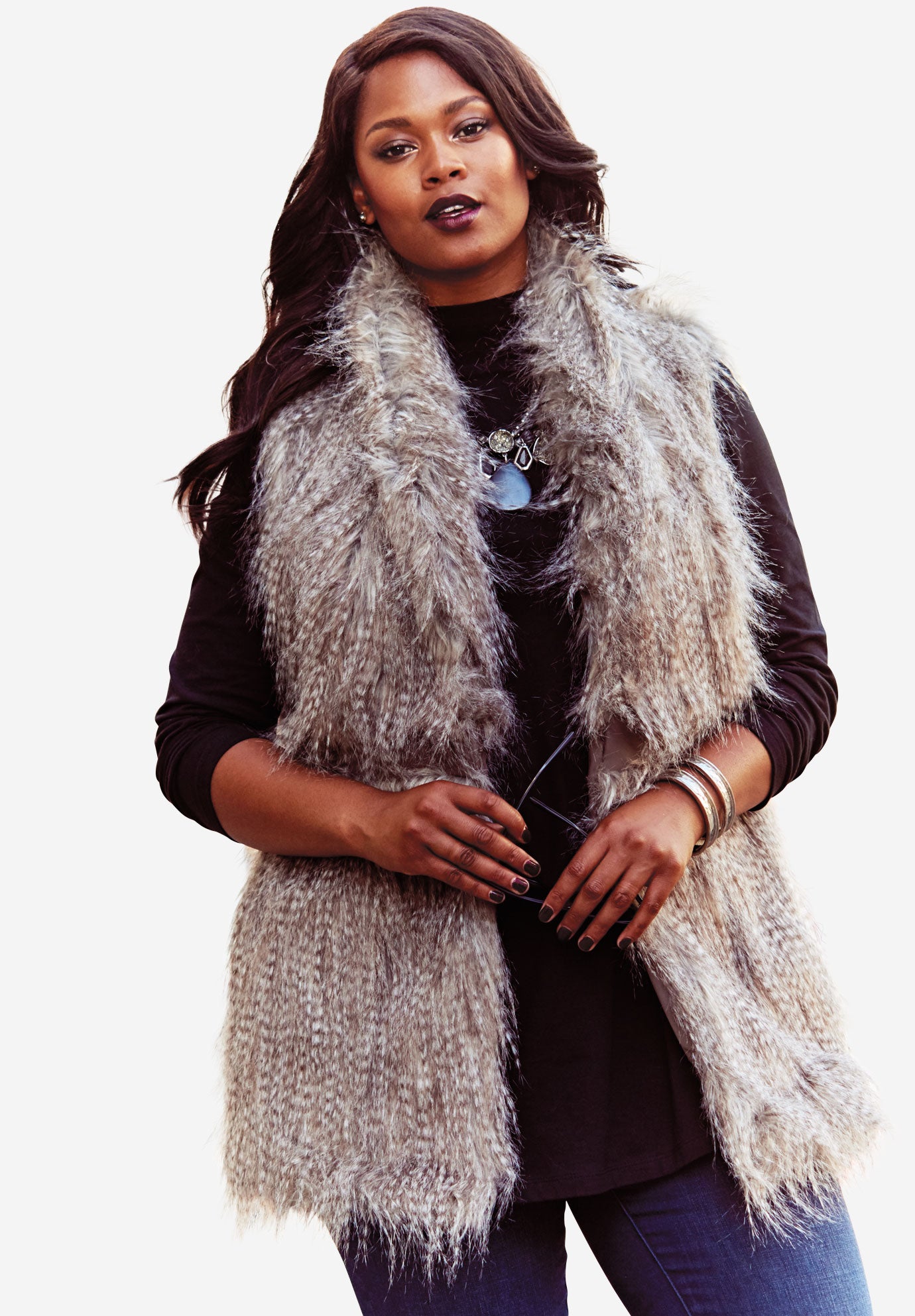 Faux Fur Vest Plus Size Coats & Jackets Roaman's