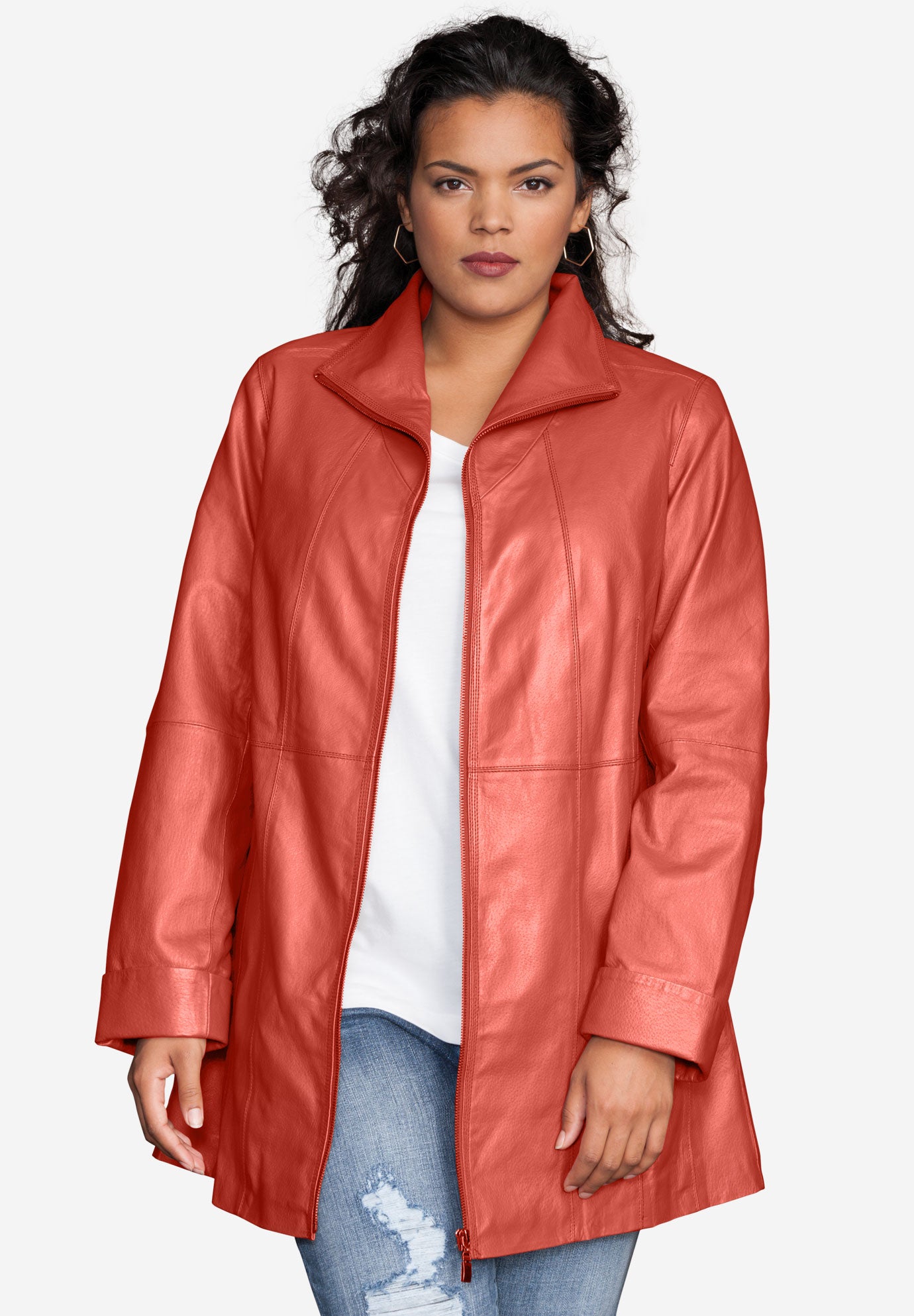 leather a line jacket plus size outerwear roamans roamans plus size coats