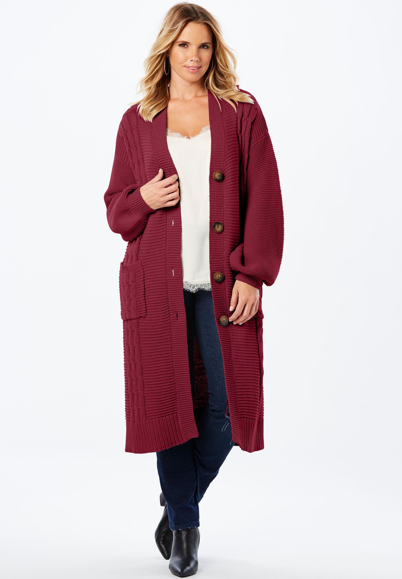 roamans long cardigan