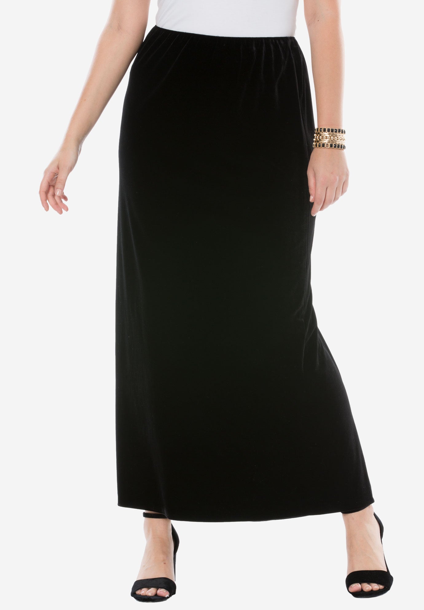 maxi plus size velvet skirts