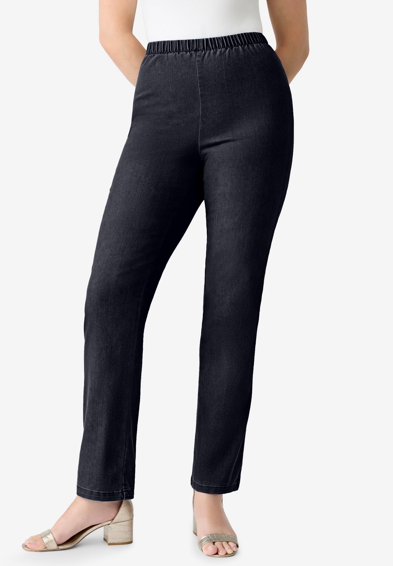 StraightLeg PullOn Stretch Jean by Denim 24/7® Roaman's
