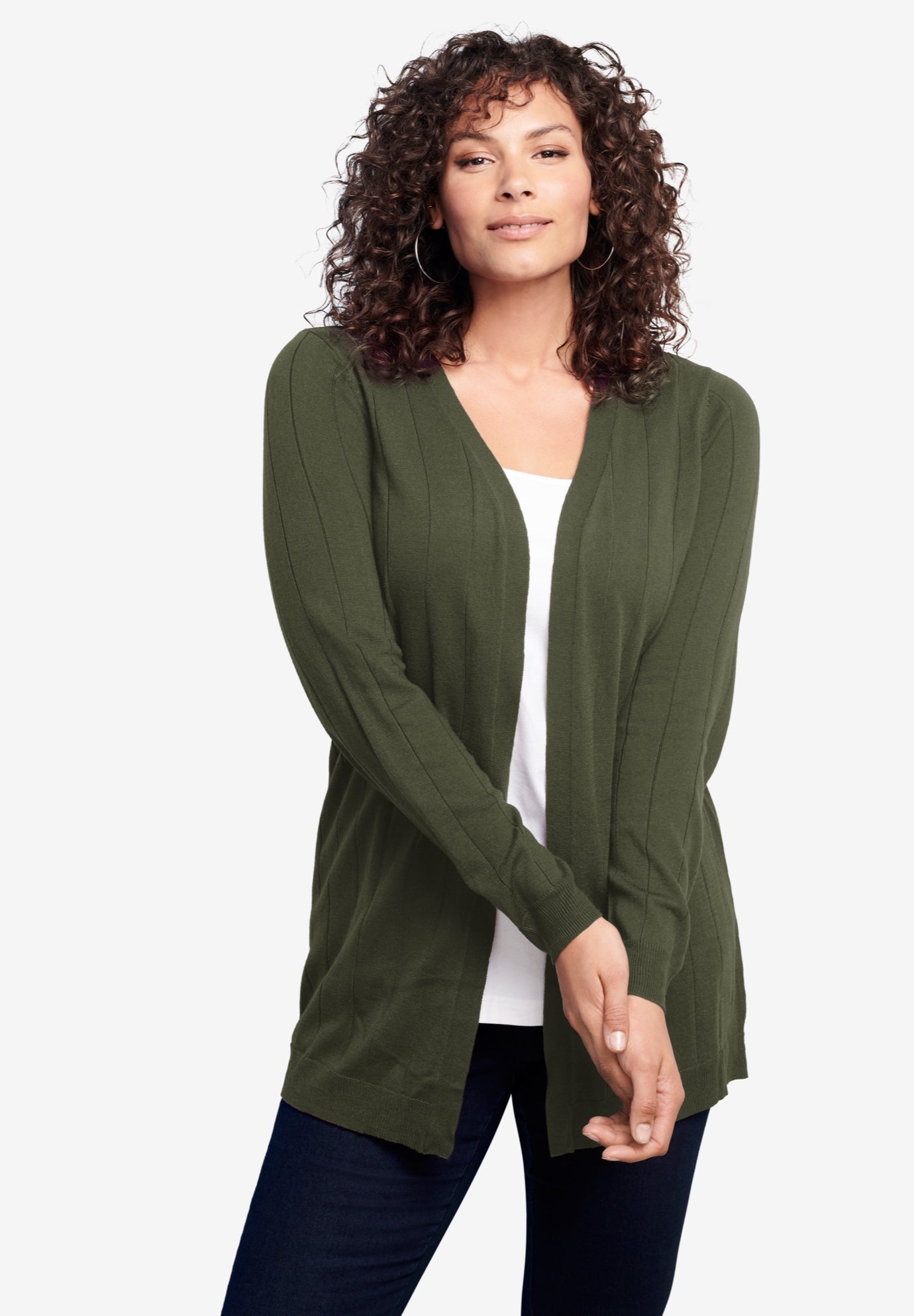 Fine Gauge Drop Needle Cardigan Roaman's