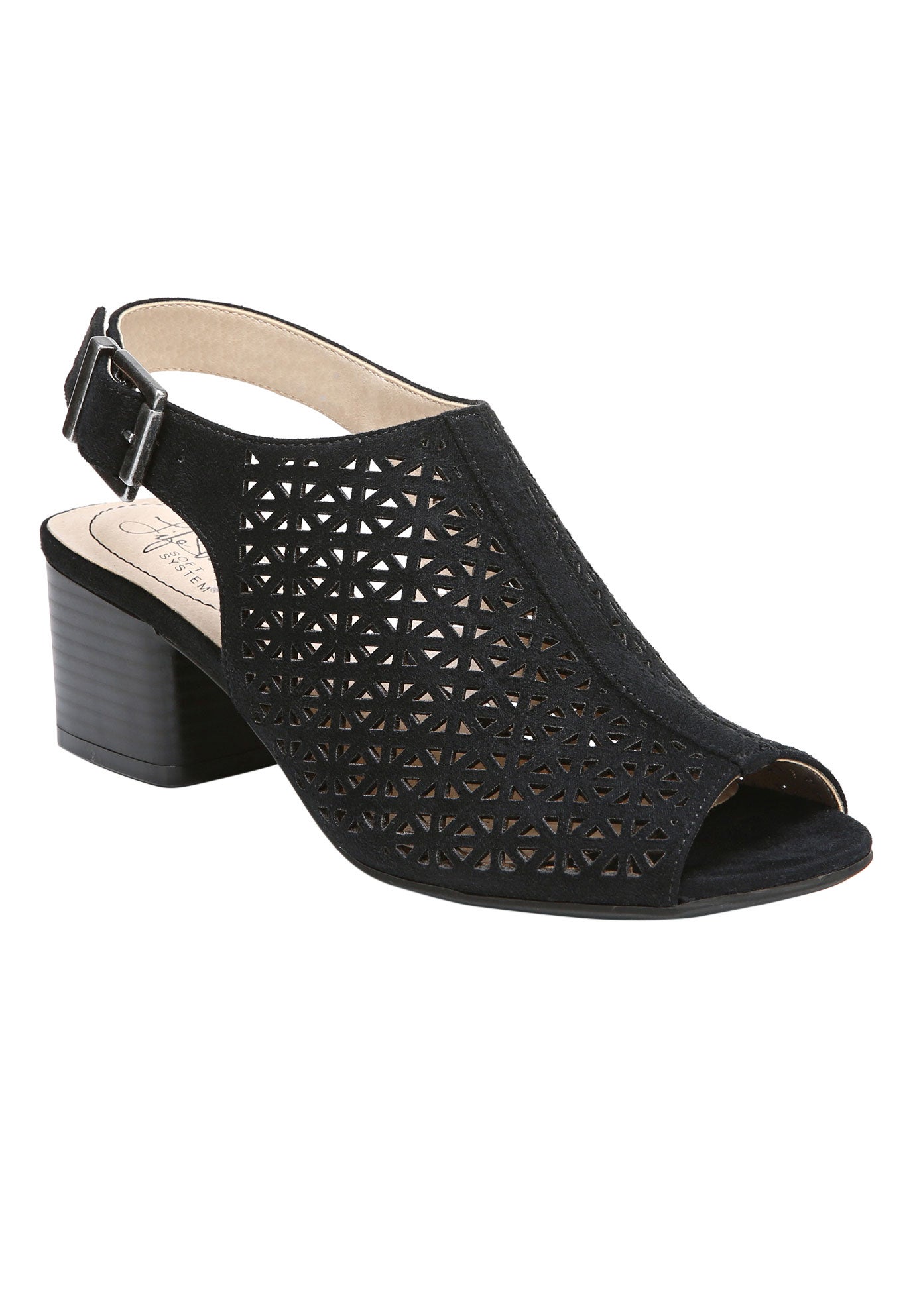 lifestride peep toe booties