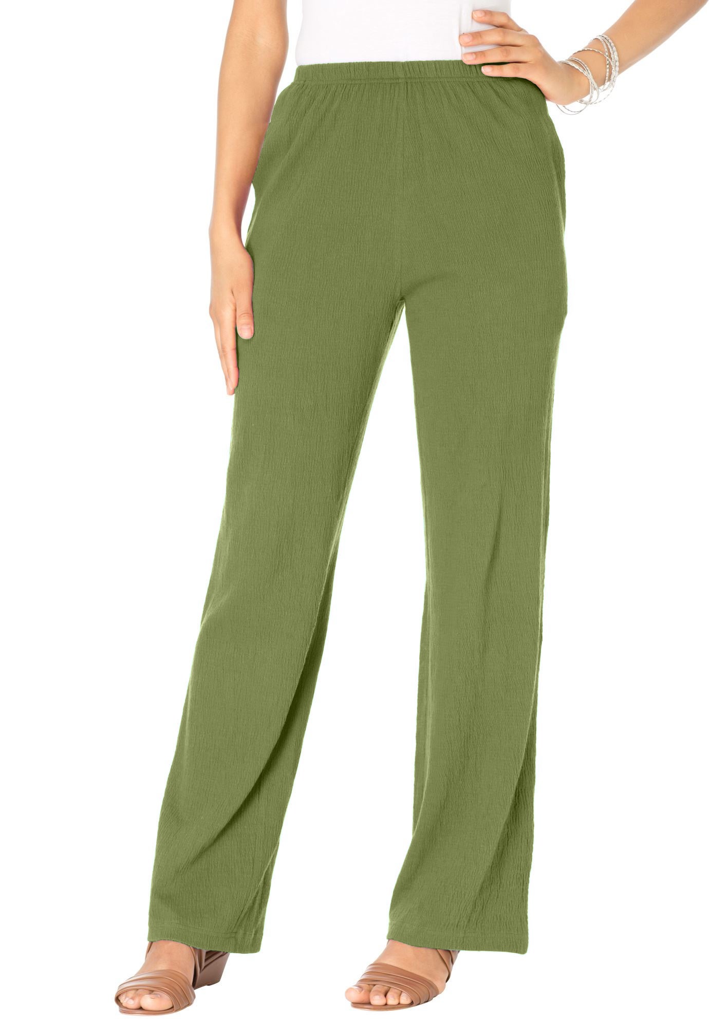 Crinkle-Knit Gauze Pant | Roaman's