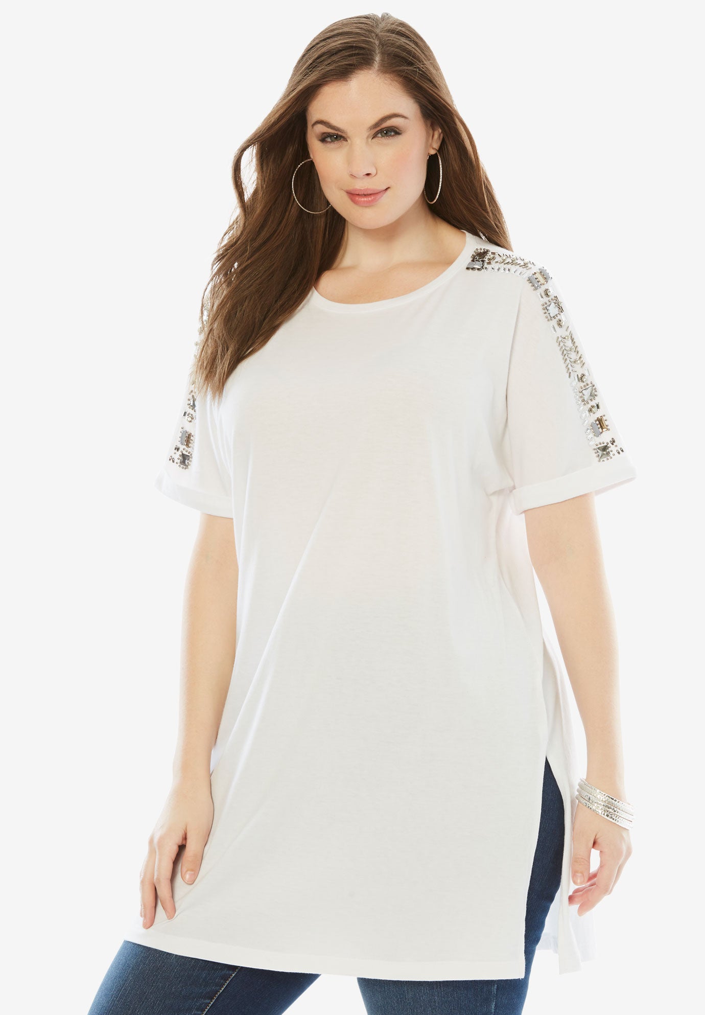 Beaded Tunic| Plus Size Tops | Roaman's