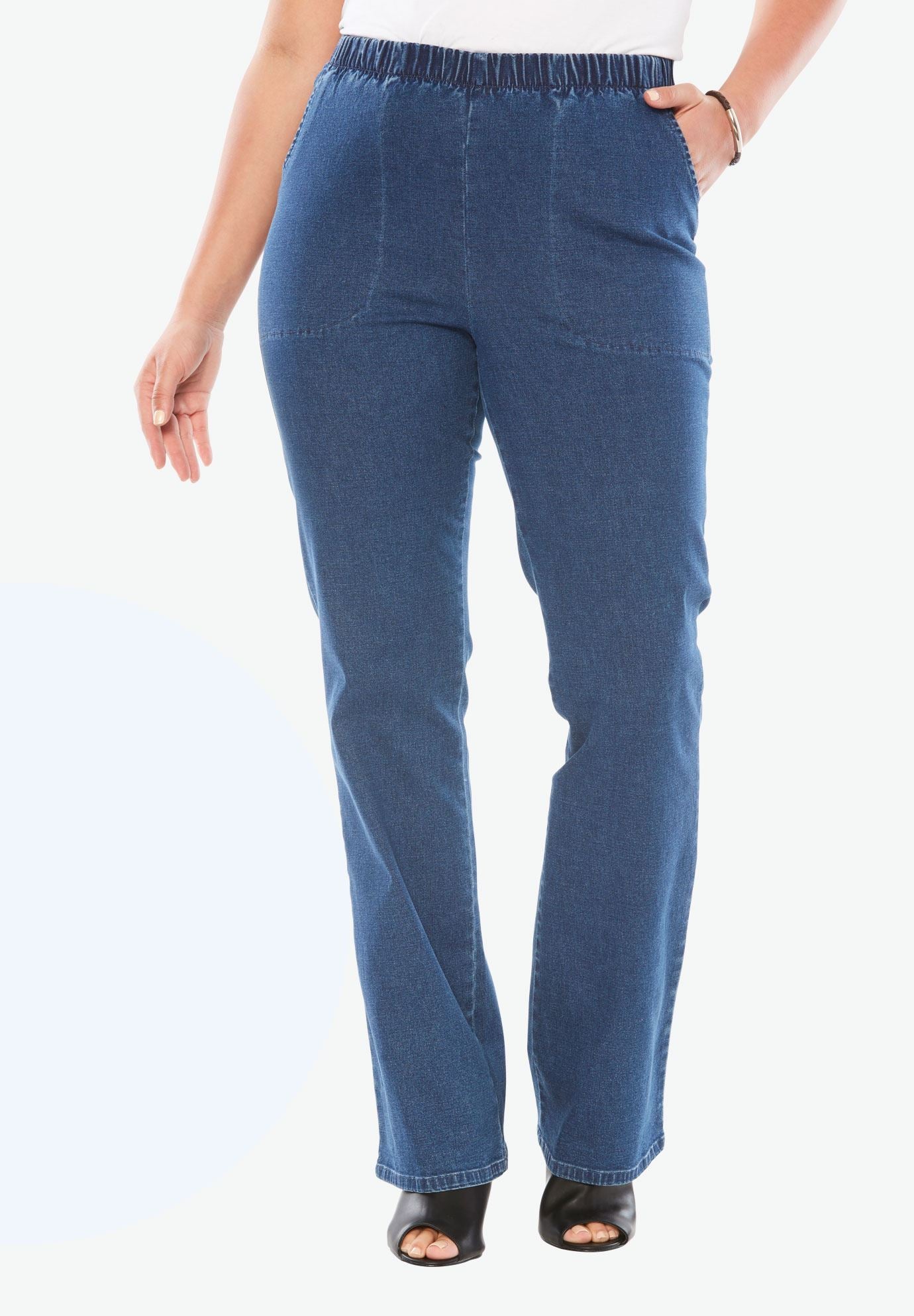 stretch denim bootcut leggings