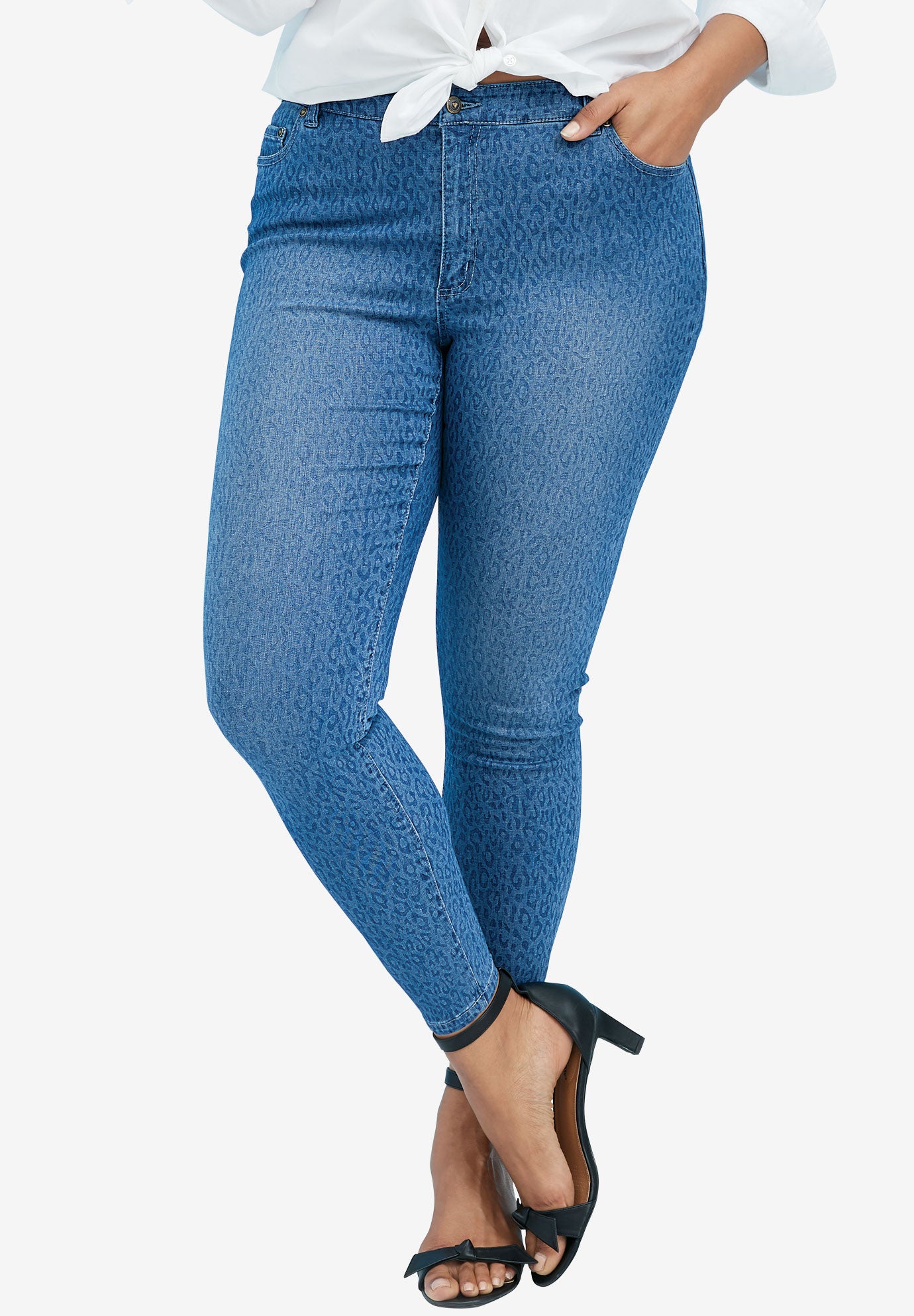 Skinny Jeans with Invisible Stretch® Waistband by Denim 24/7® Plus