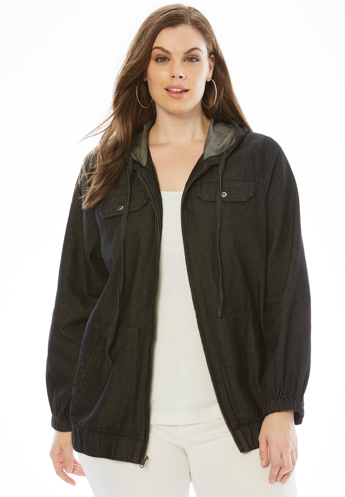 Denim hoodie women's